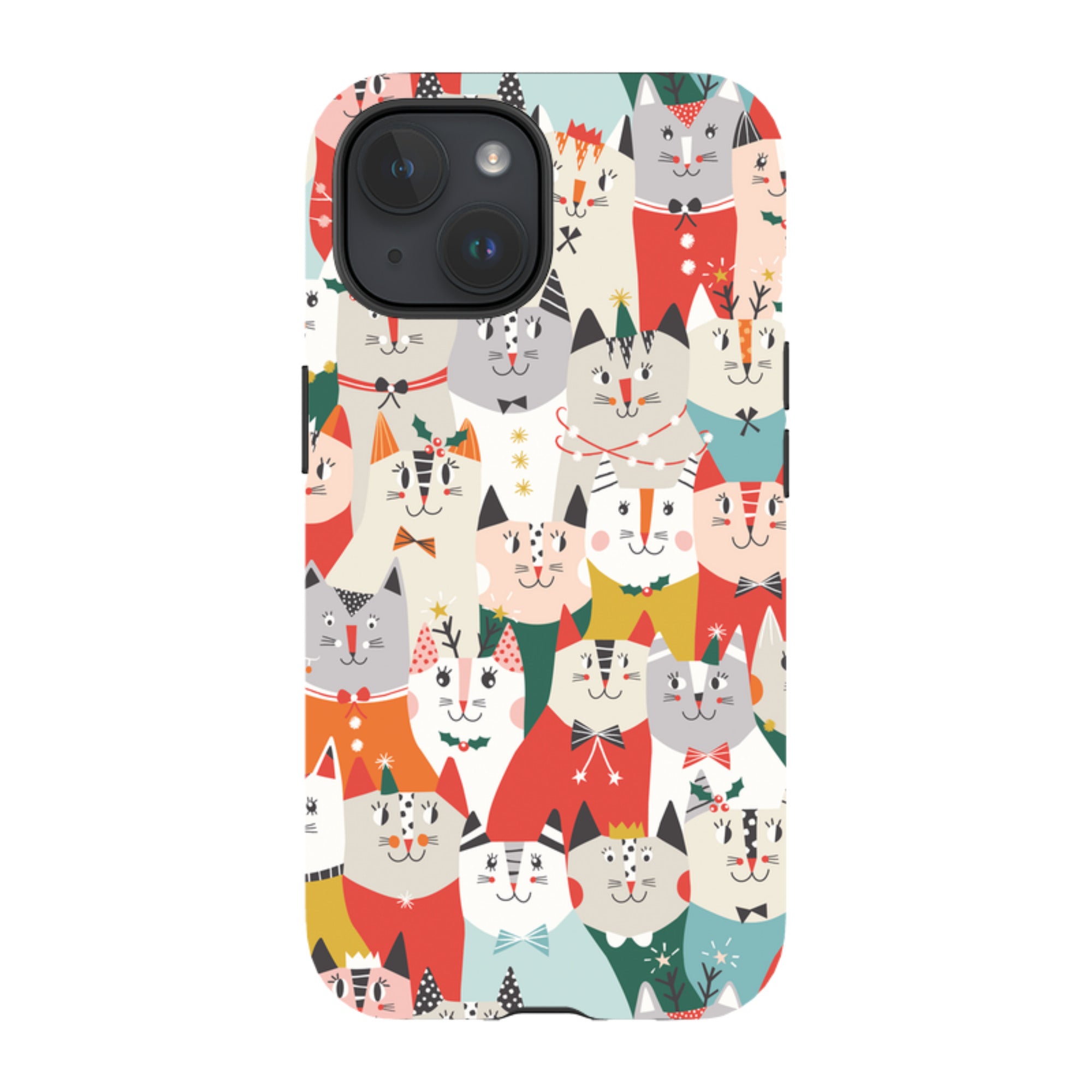 iPhone Tough Case - Christmas Cats By Ali Brookes