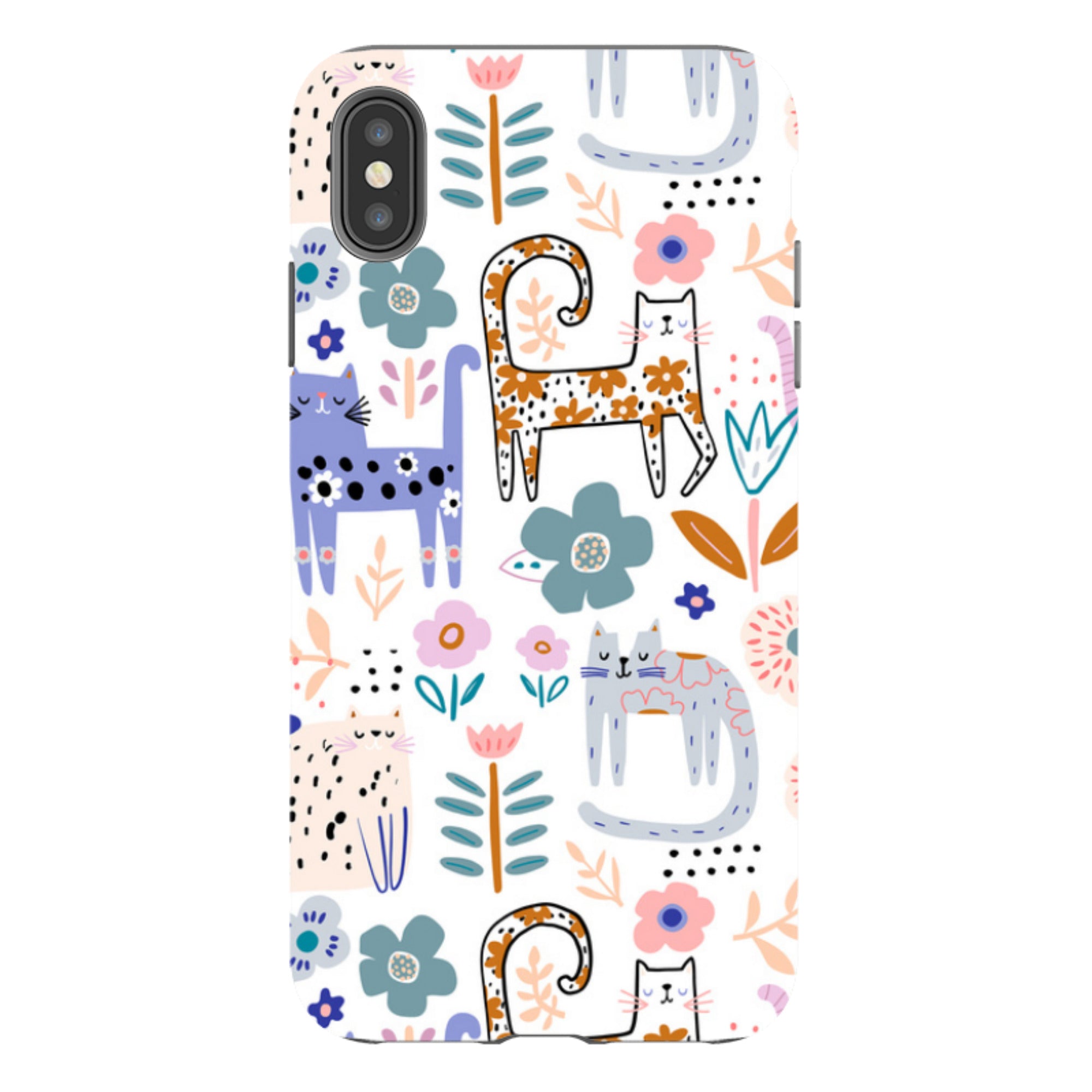 iPhone Tough Case - Floral Cats