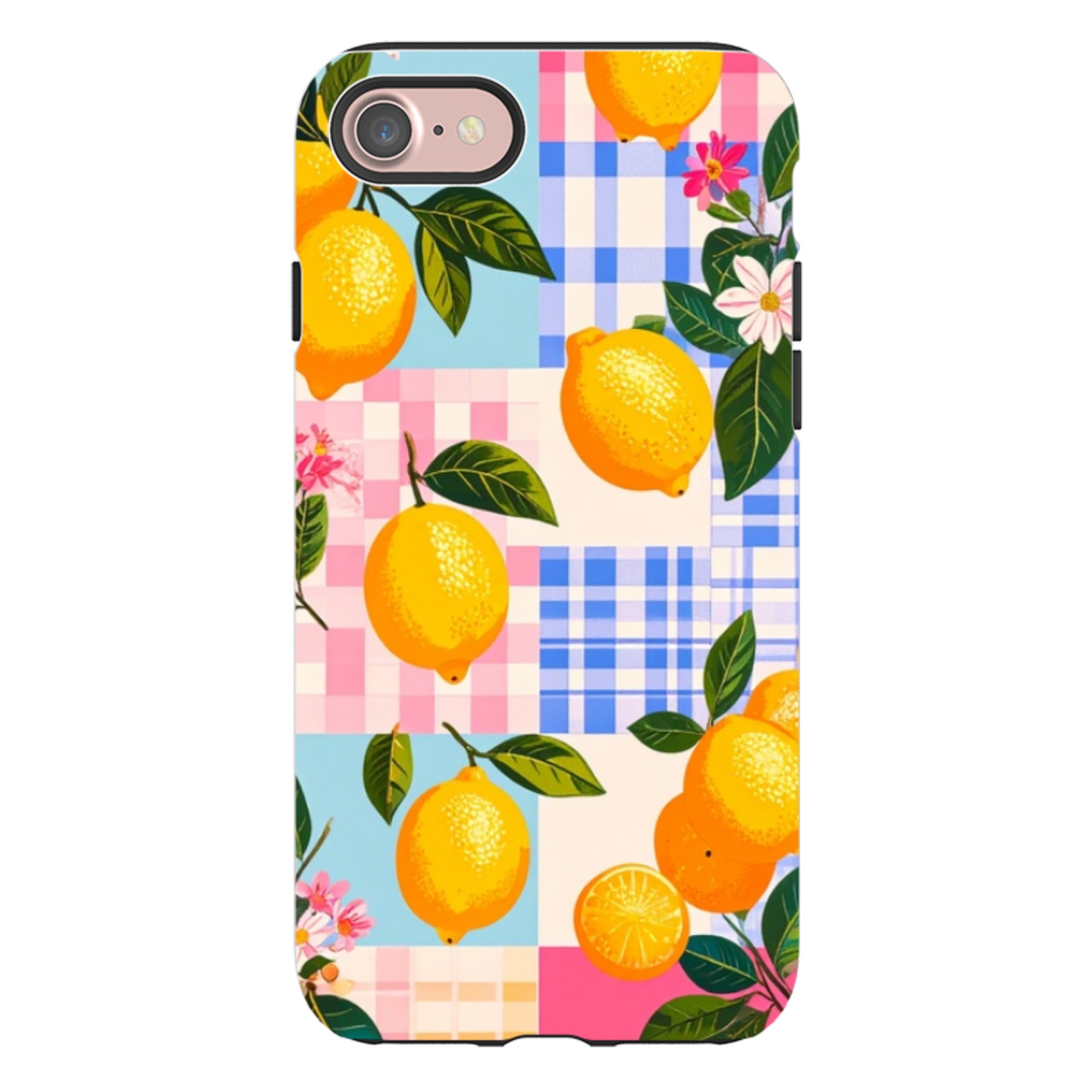iPhone Tough Case - Lemons and Checks