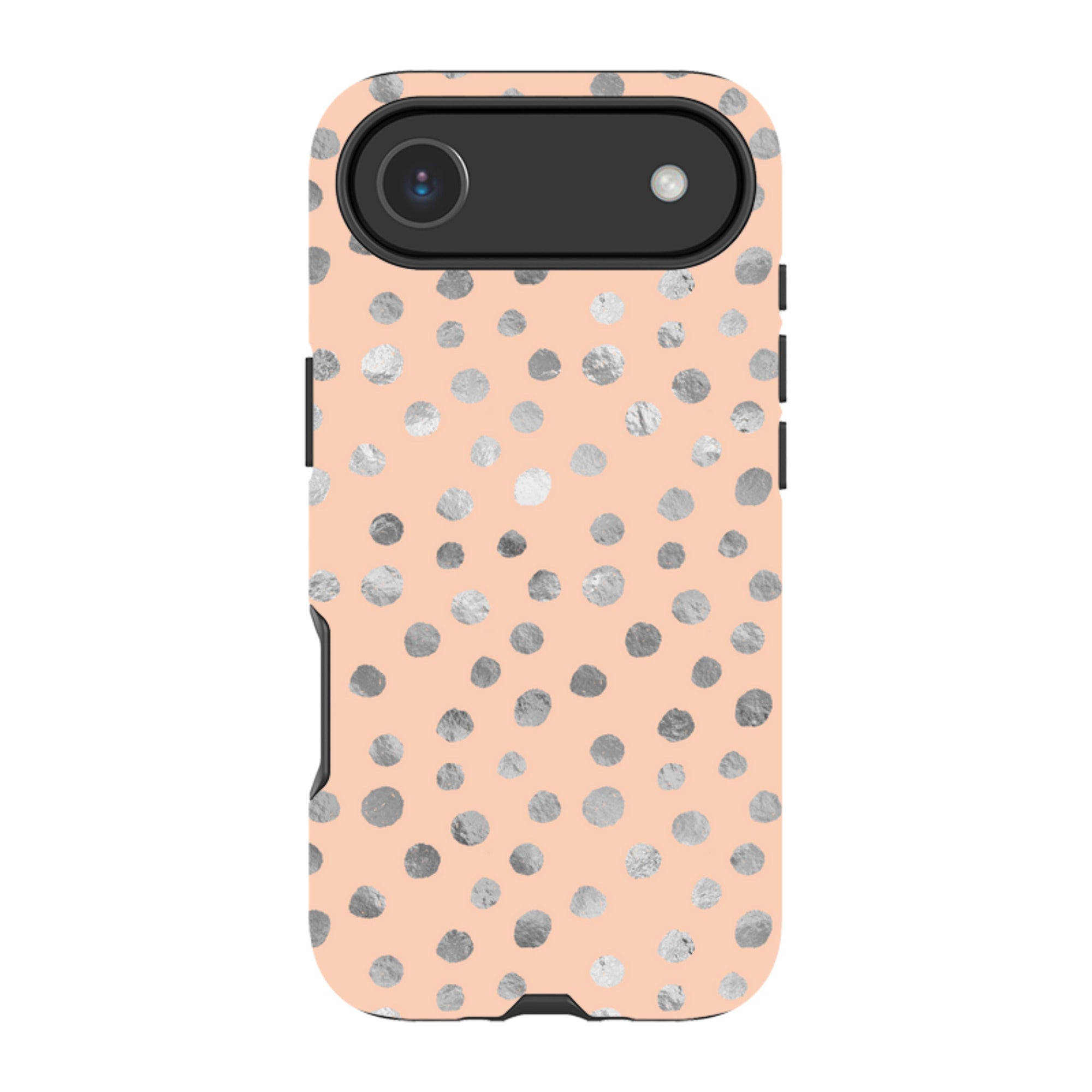 iPhone Tough Case - Pale and Silver Dots