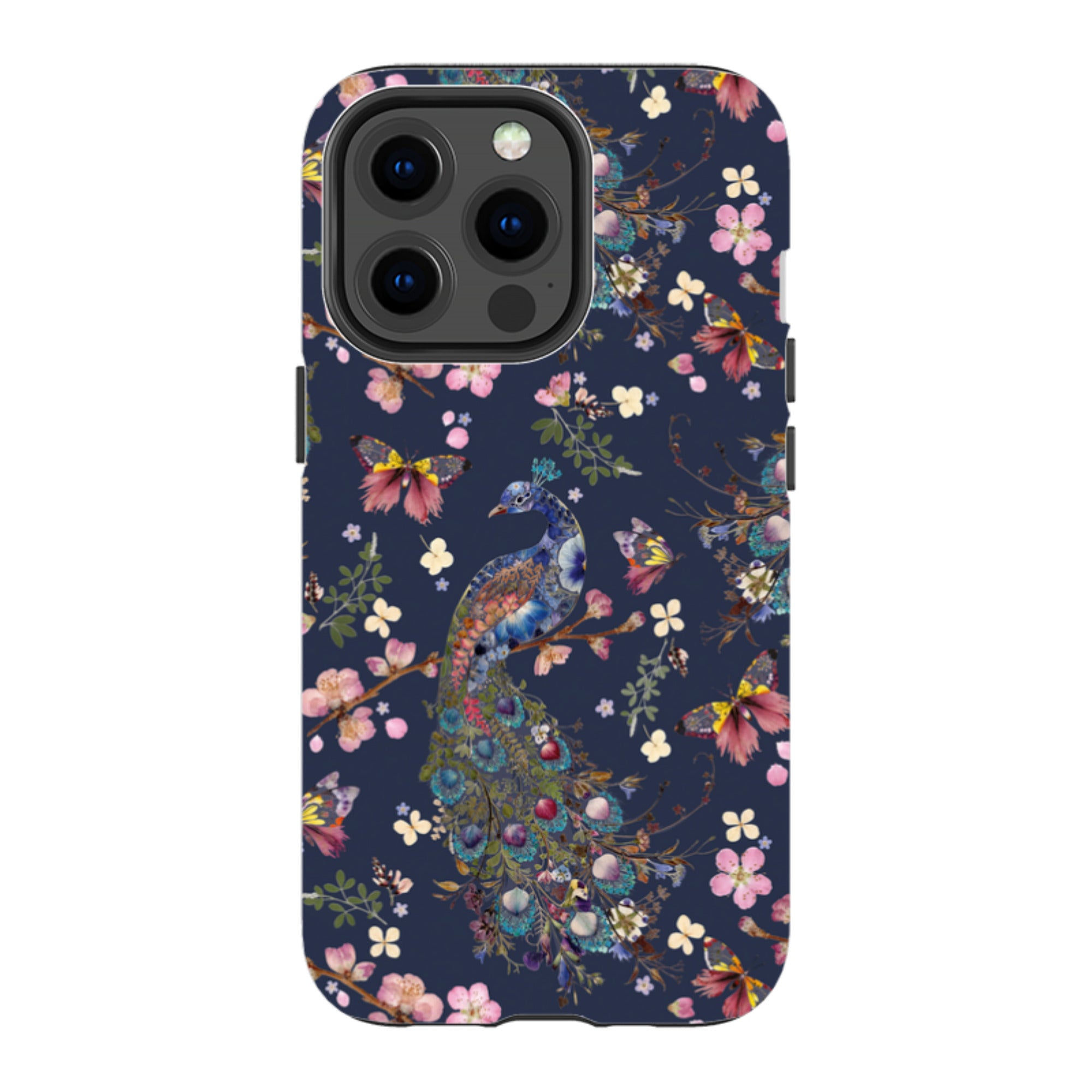 iPhone MagSafe Tough Case -  Peacock and Cherry Blossoms Iris By Helen Ahpornsiri