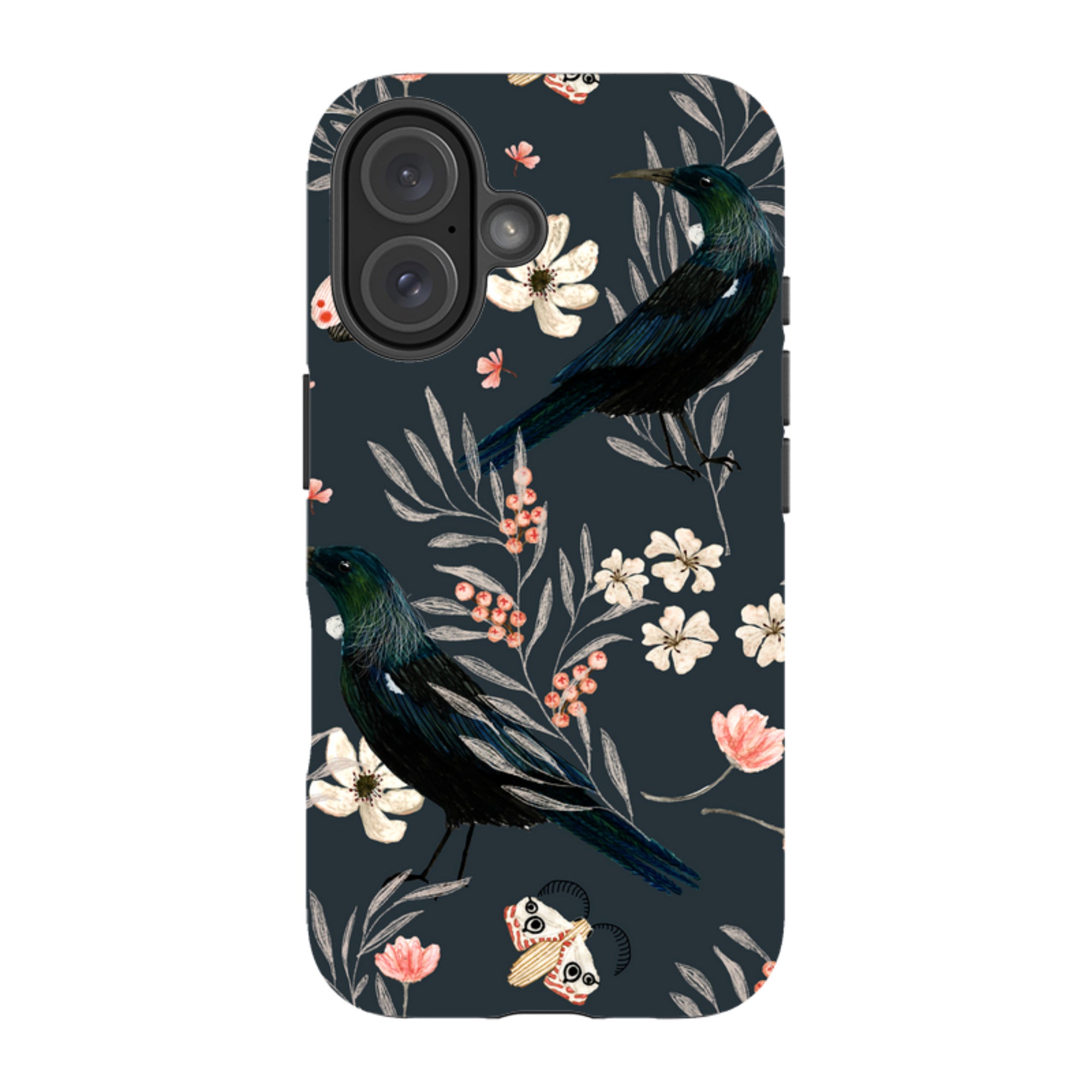 iPhone MagSafe Tough Case - Moths and Tuis By Katherine Quinn