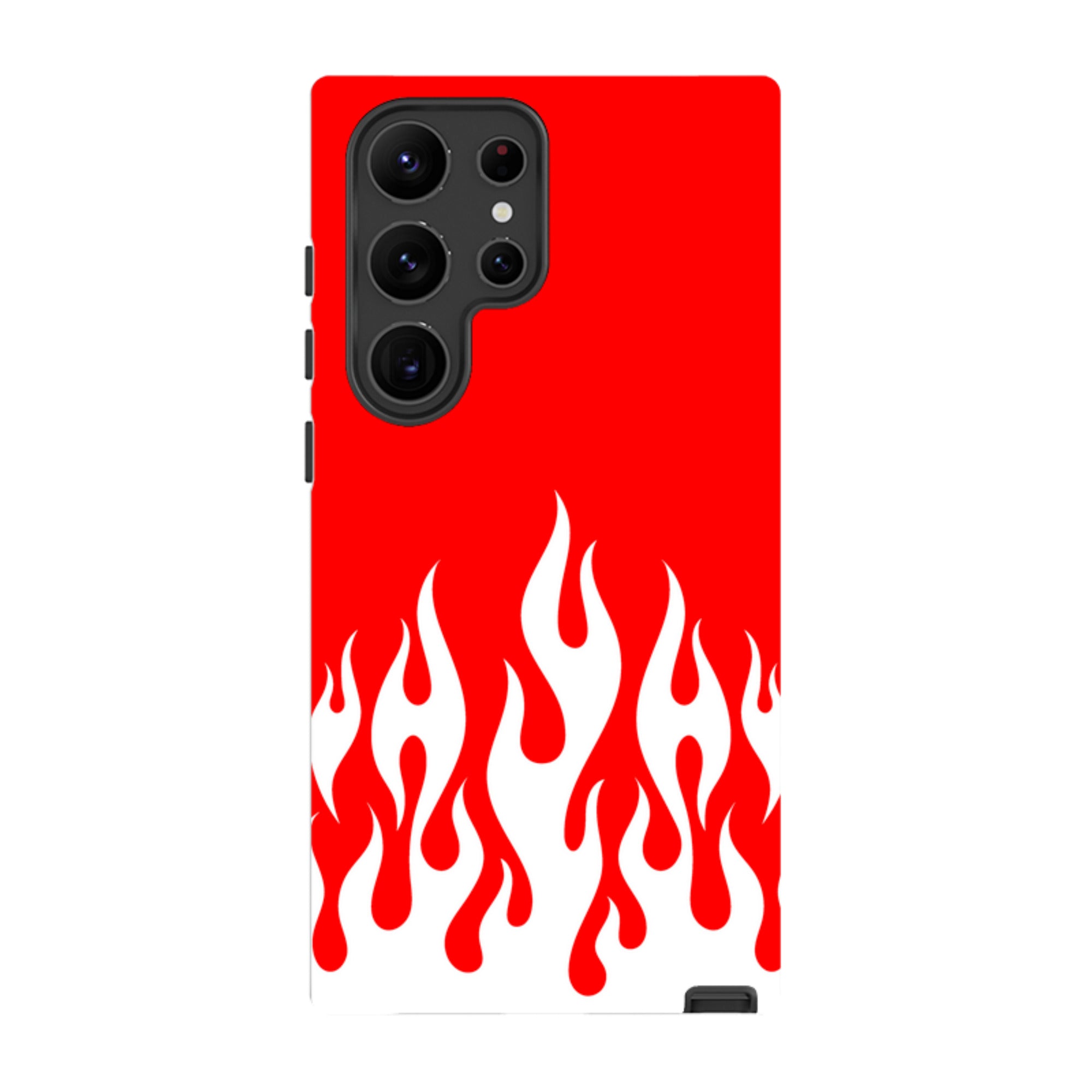 Samsung Tough Case - White Flames Red