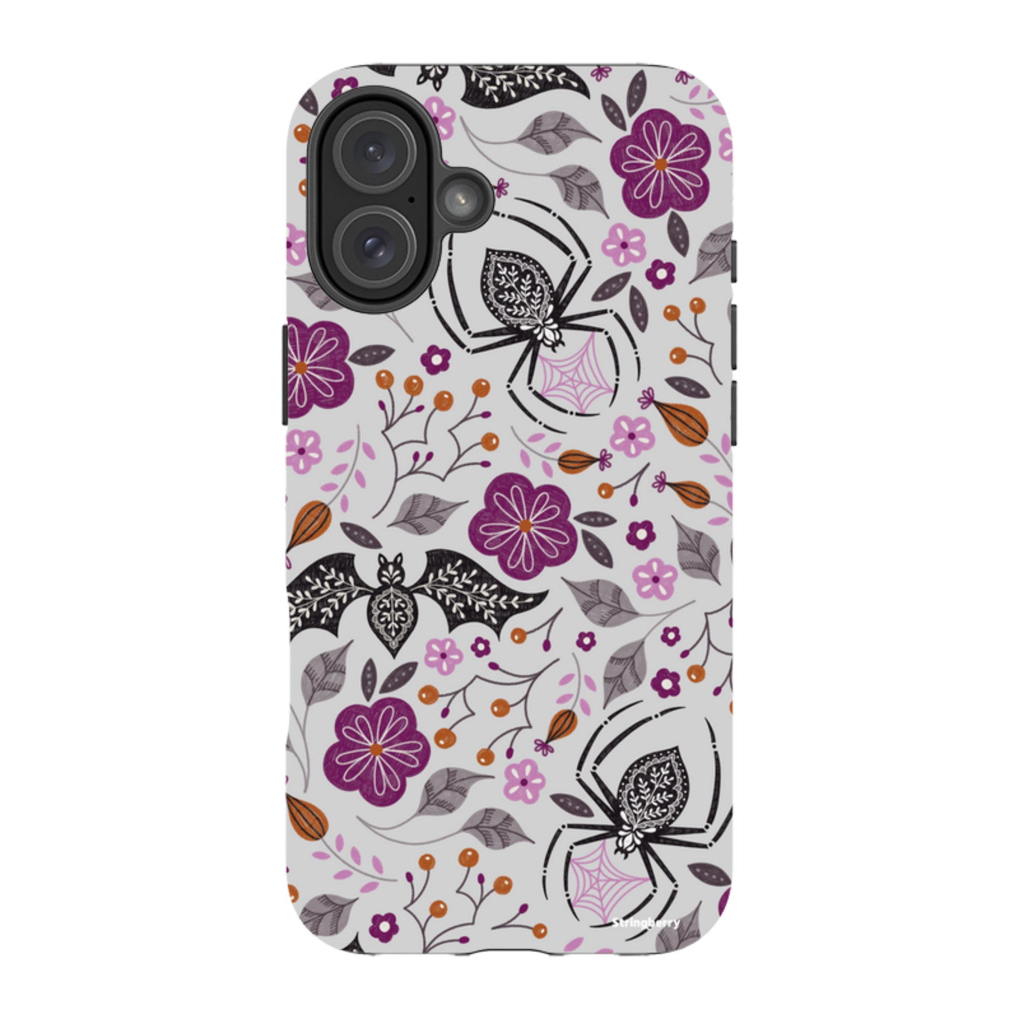 iPhone Tough Case - SpiderBat Grey By Jenny Zemanek