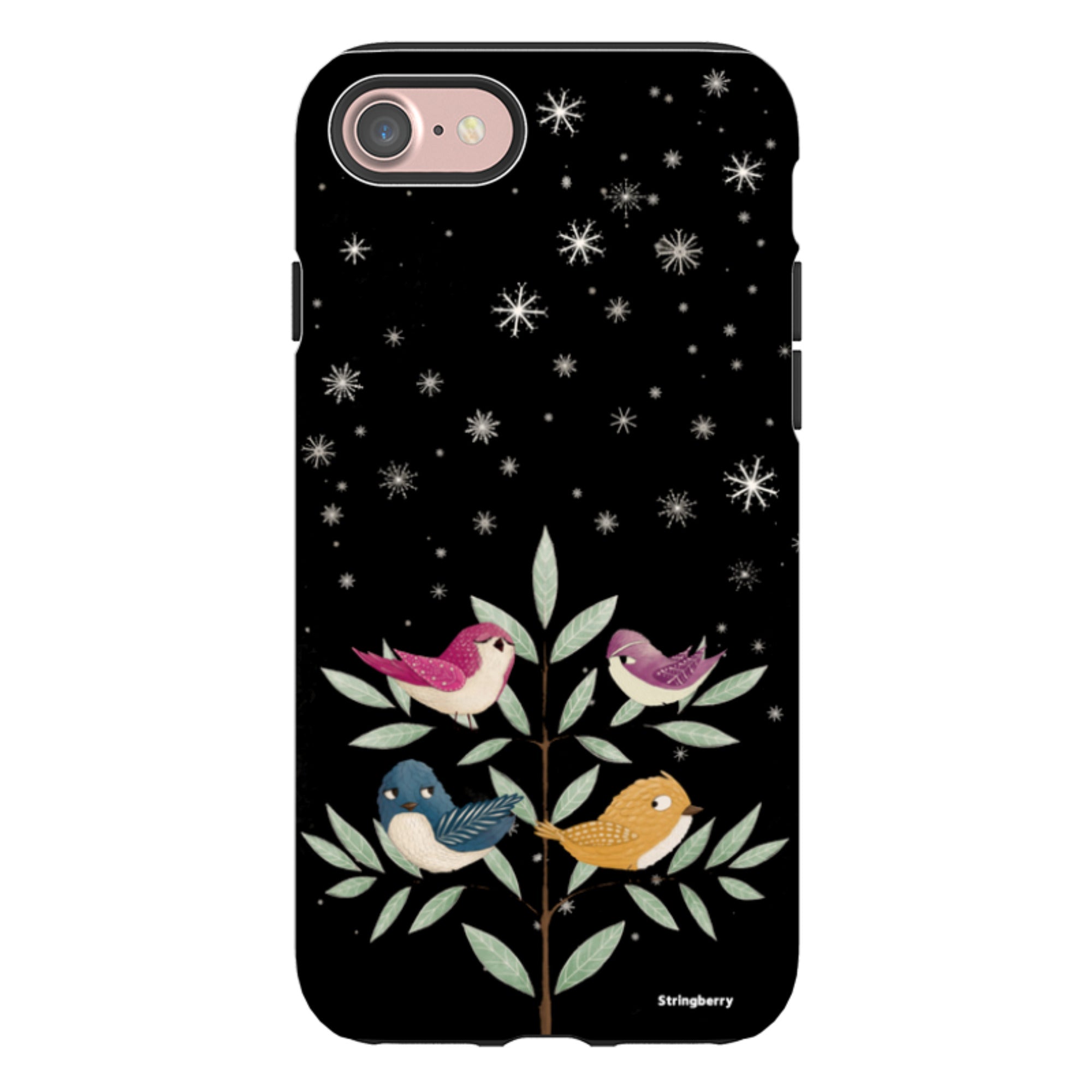 iPhone Tough Case - Garden Birds Black By Maja Lindberg