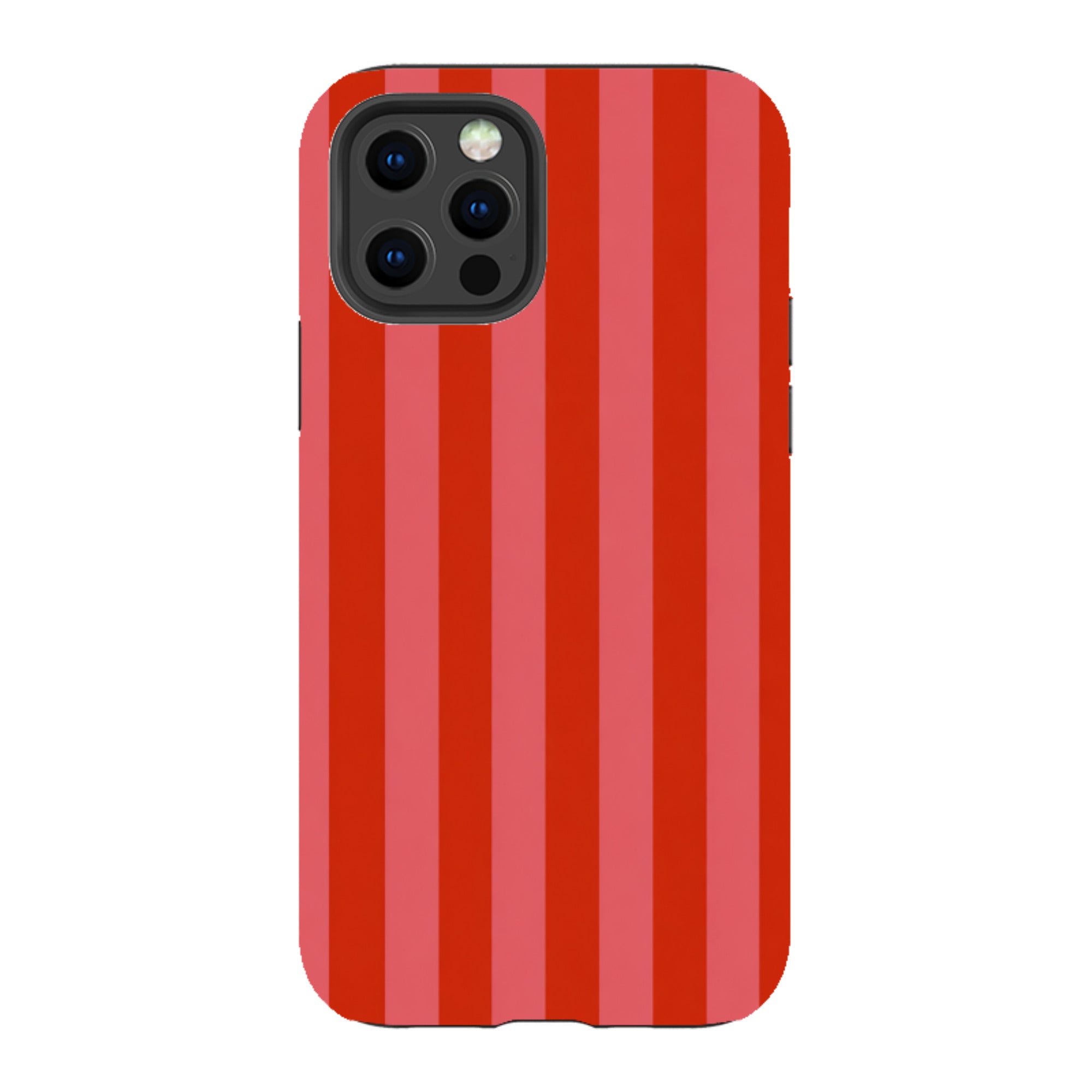 iPhone Tough Case - Cherry Red & Pink Stripe