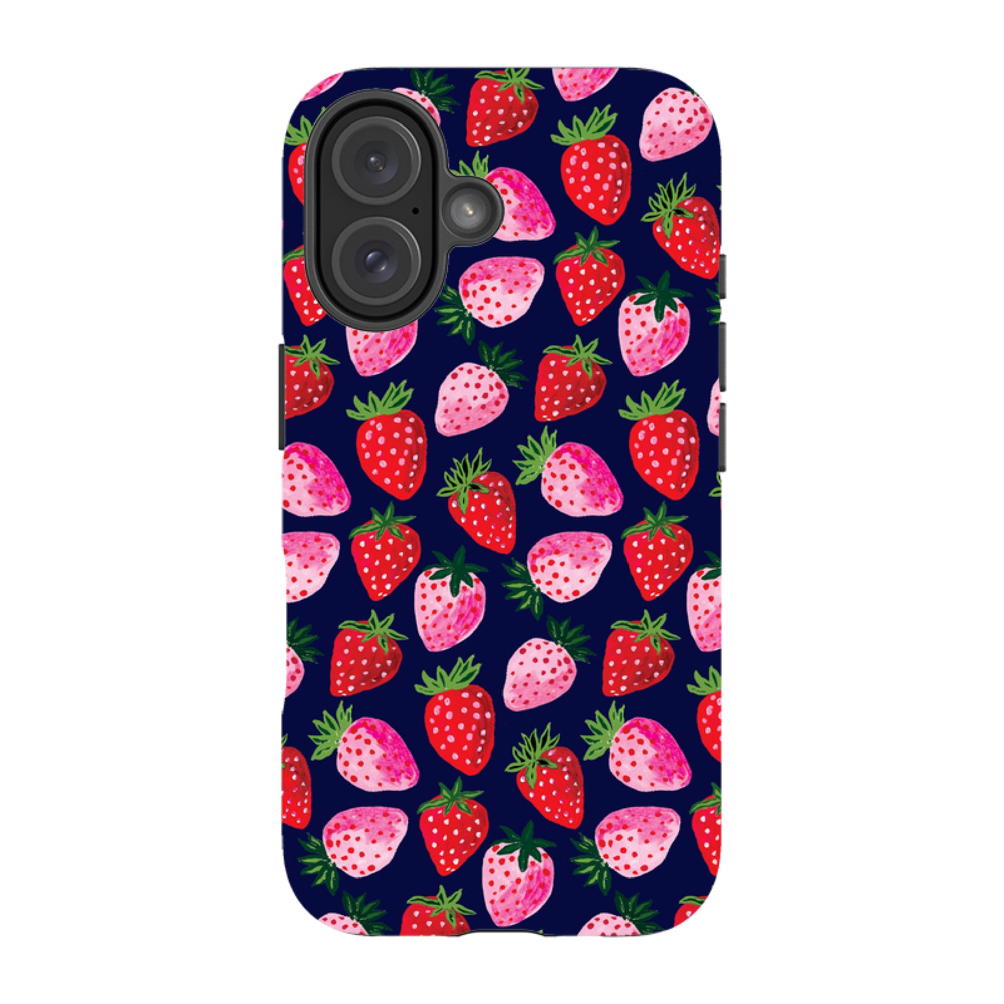 iPhone Tough Case - Strawberry Scatter Navy By Emma Frances Grant