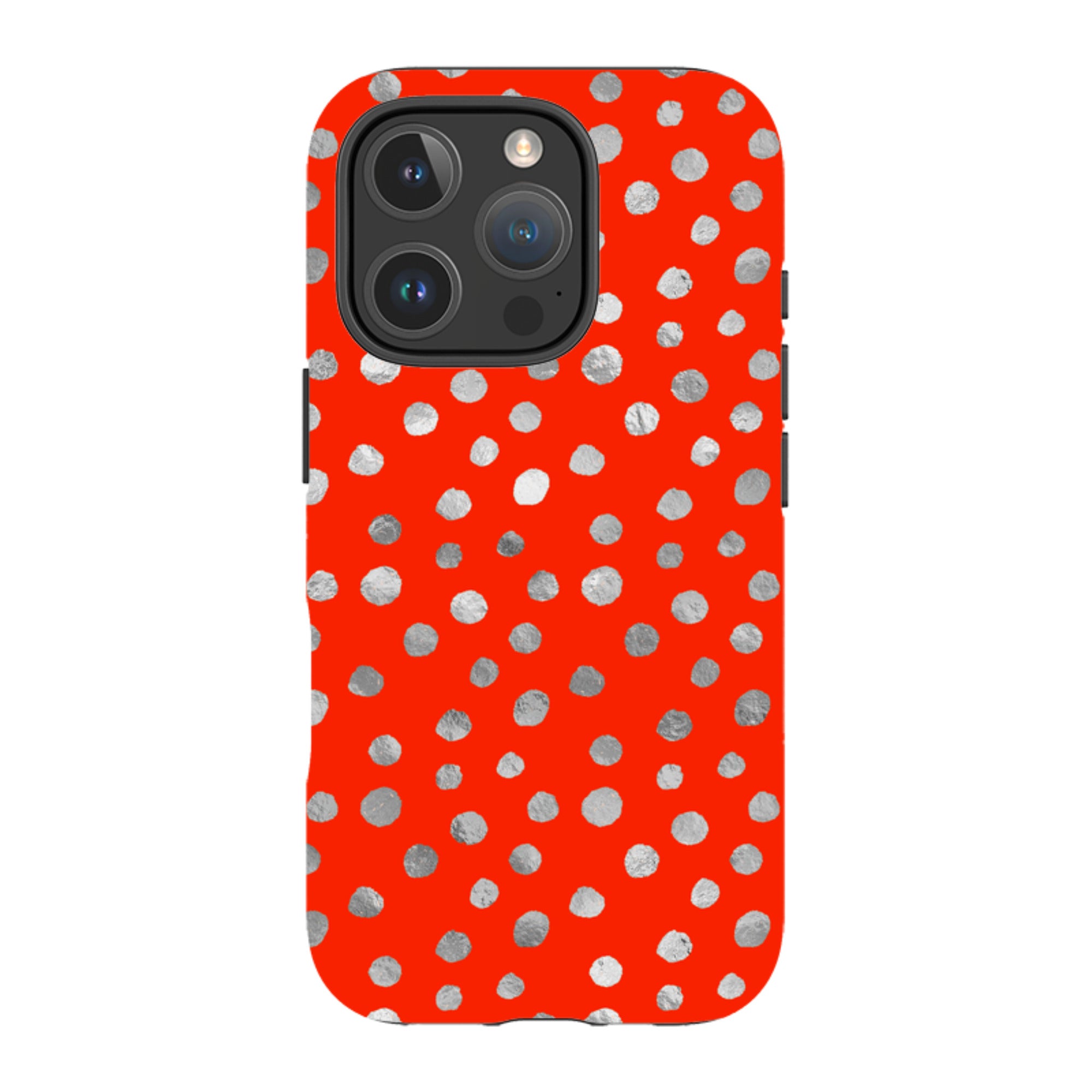 iPhone MagSafe Tough Case -  Red and Silver Dots