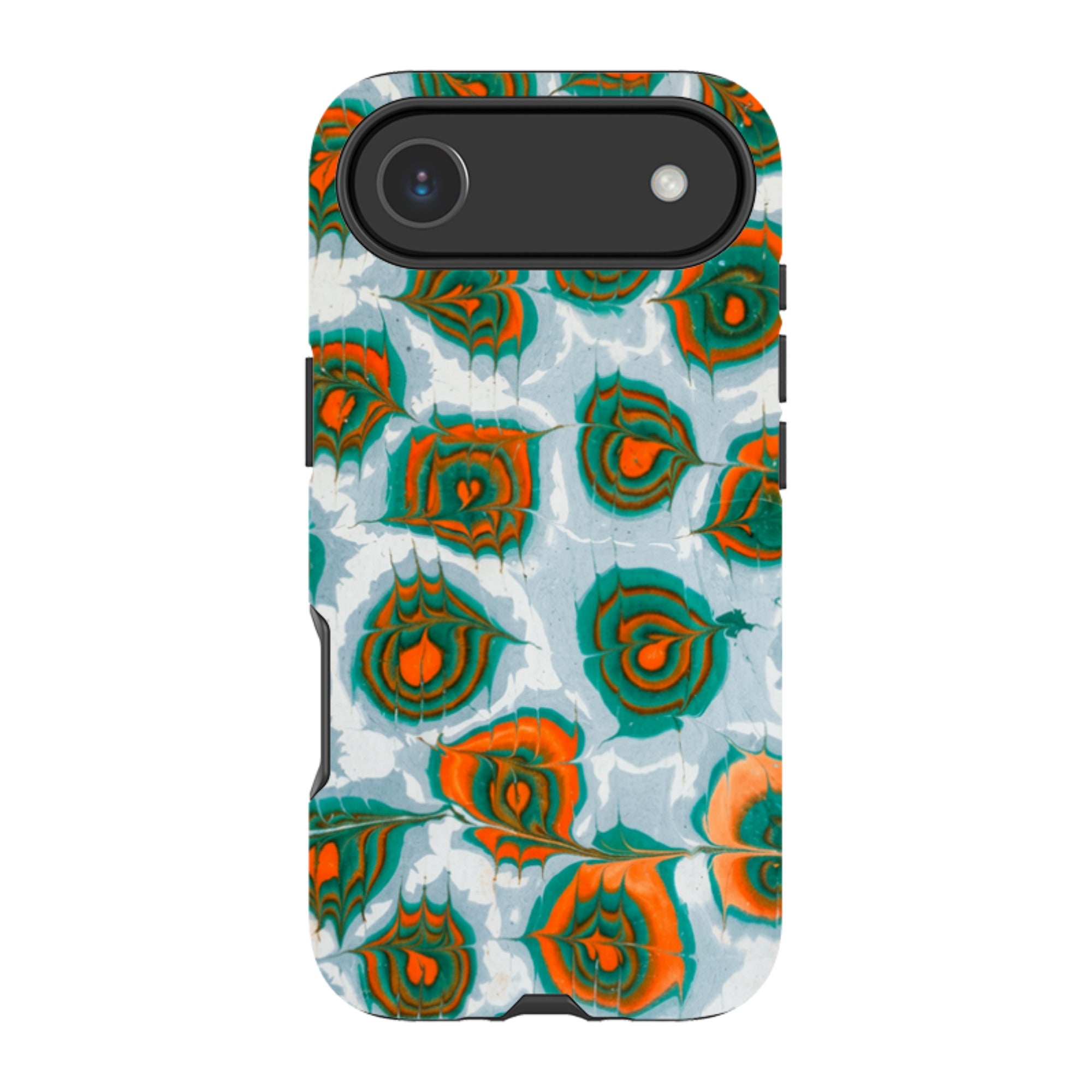 iPhone Tough Case - Teal & Orange Marble