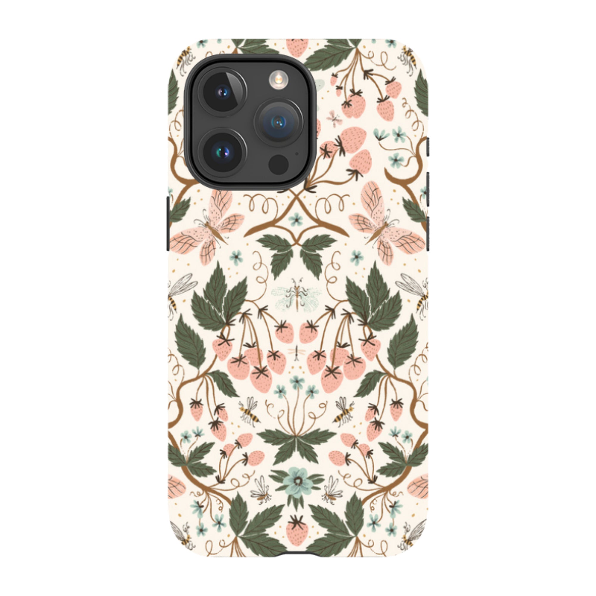 iPhone Tough Case - Bugs And Berries Pattern By Meghann Rader