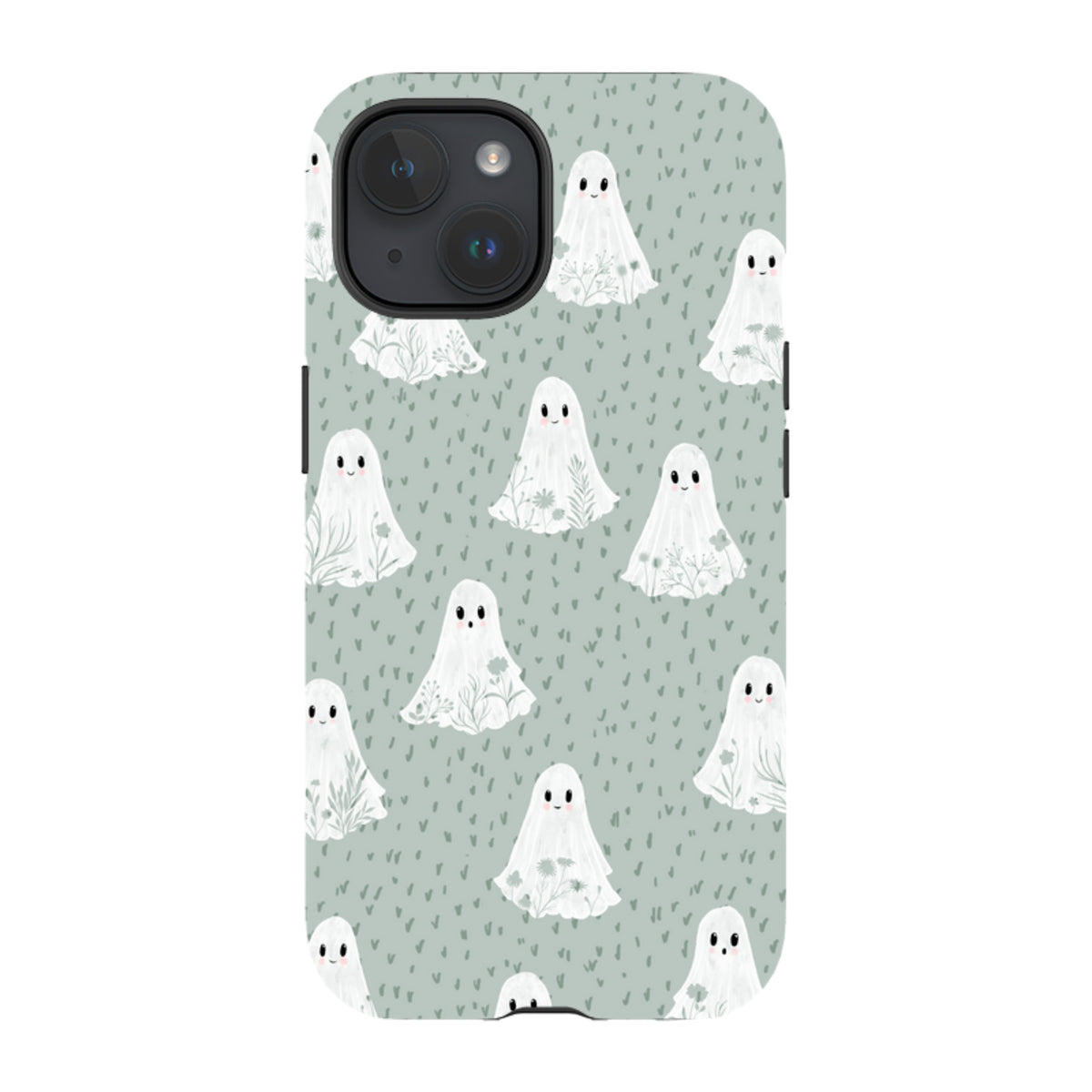 iPhone Tough Case - Floral Ghosts - Dusty Gourd By Katherine Quinn
