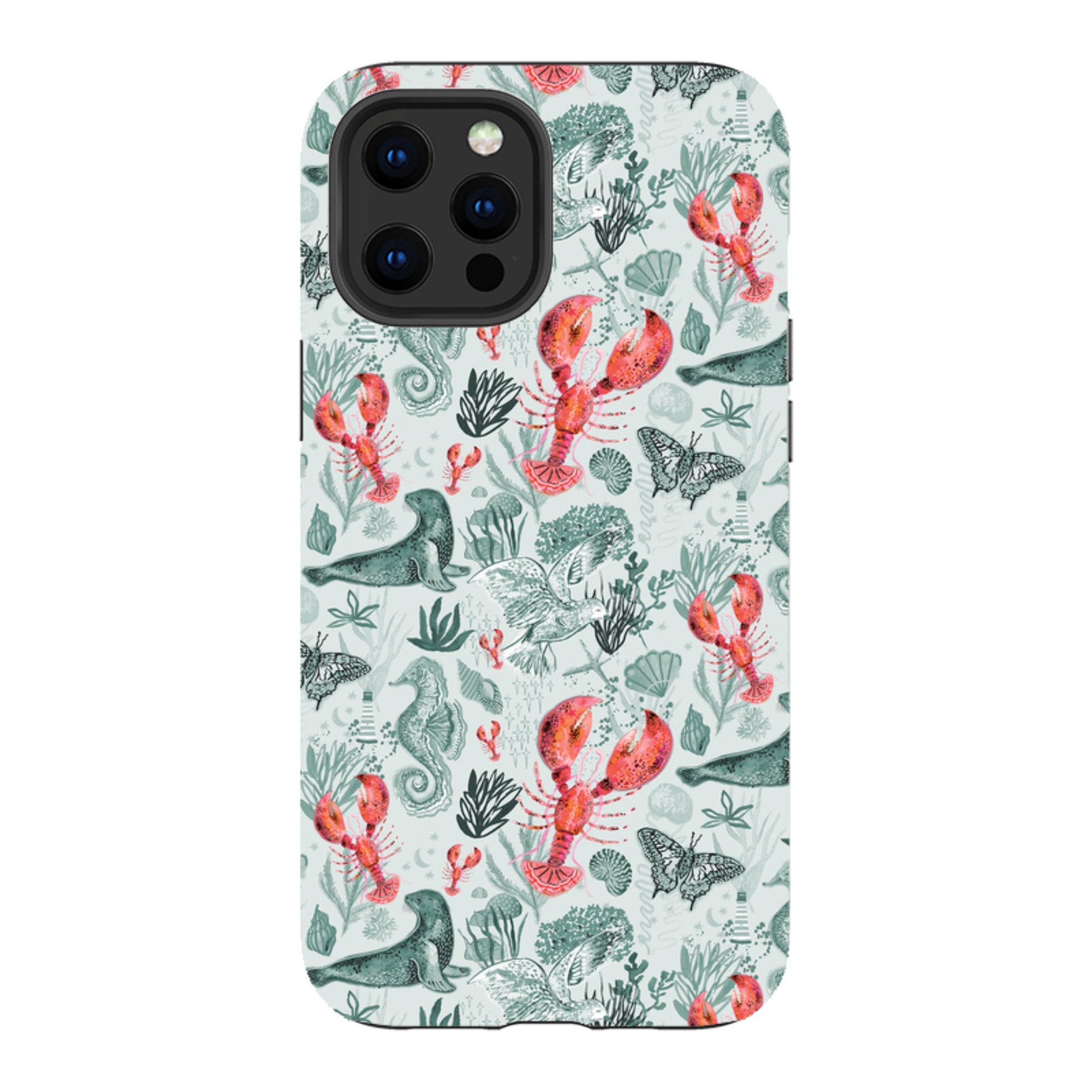 iPhone Case - Teal Seals and Lovely Lobsters By Emma Frances Grant