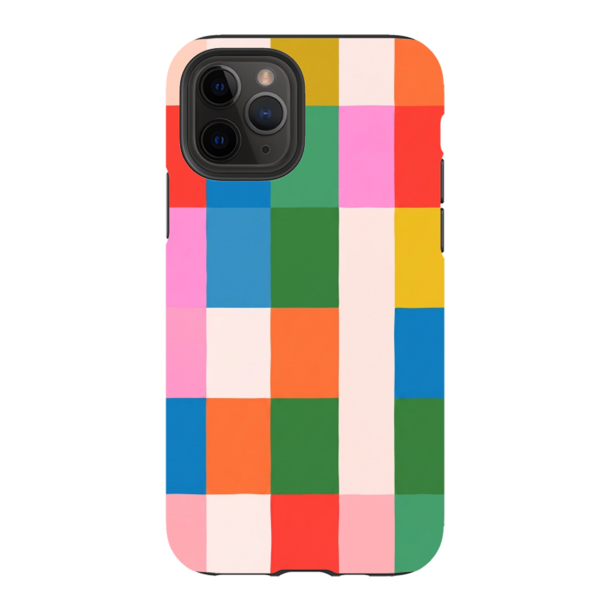 iPhone Tough Case - Multicolour Patchwork plaid