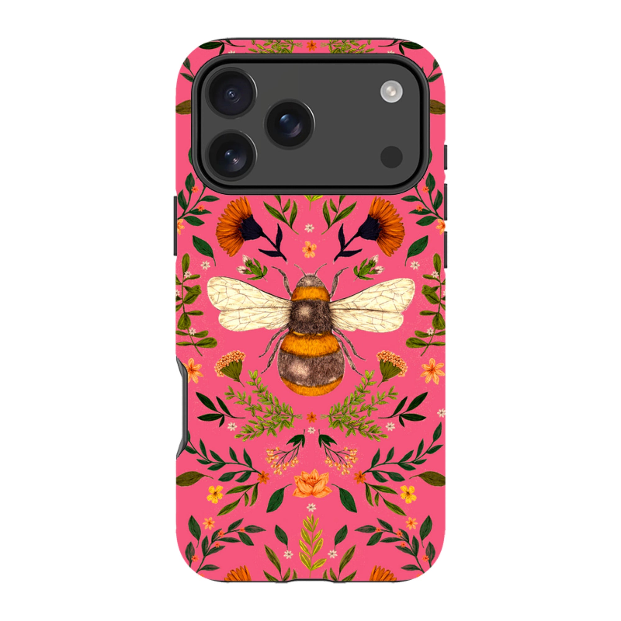 iPhone MagSafe Tough Case -  Botanical Bee Peach By Jade Mosinski