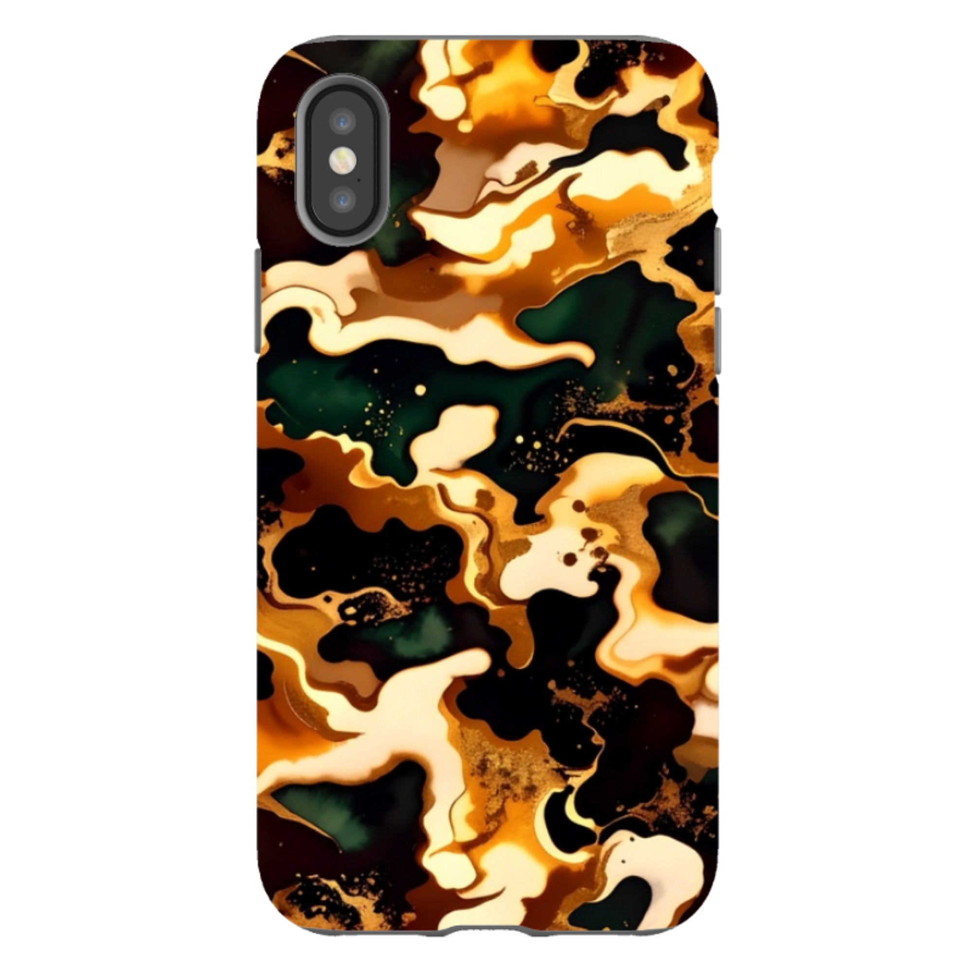 iPhone Tough Case - Green Fire Marble