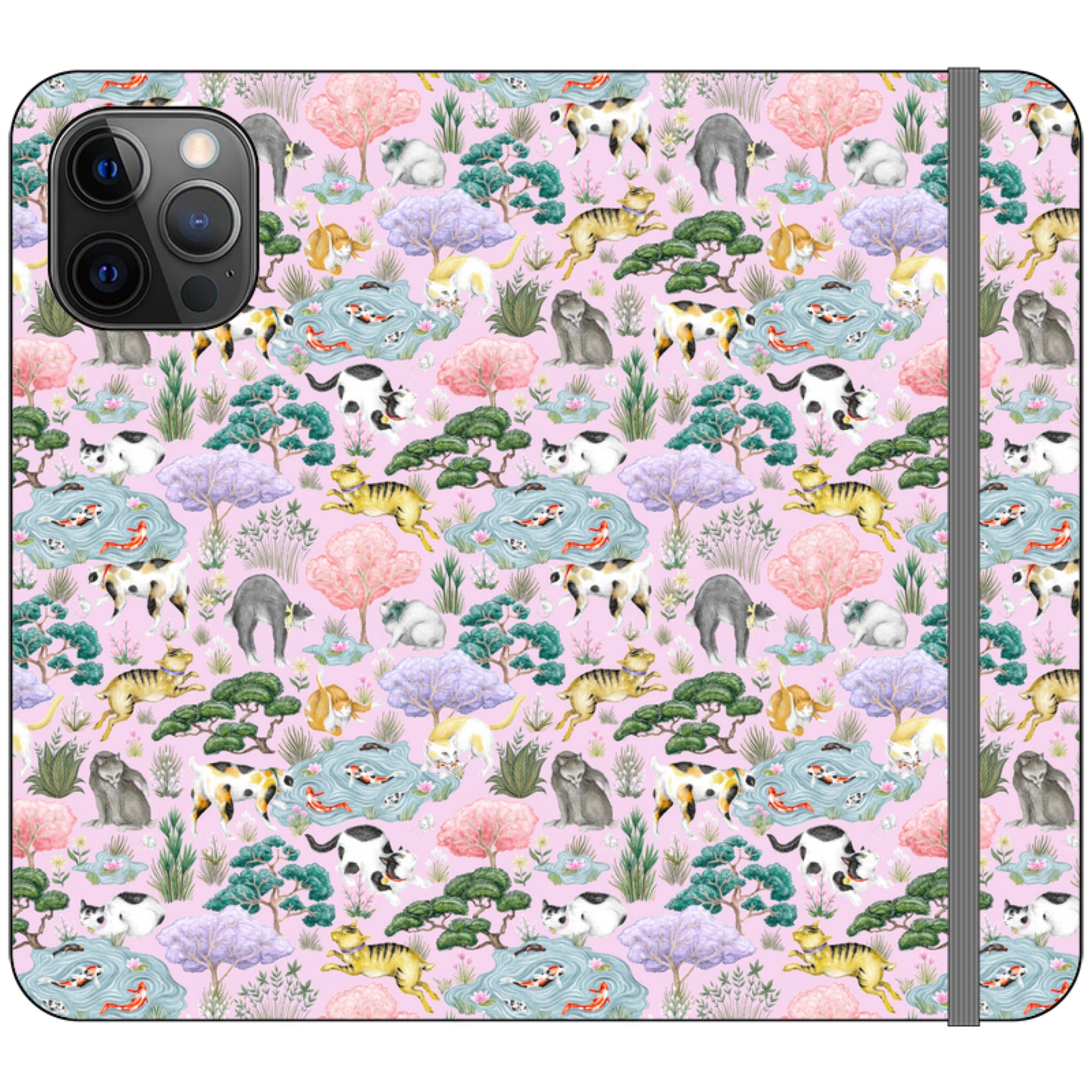 Cat Garden Wallet Case By Catherine Rowe