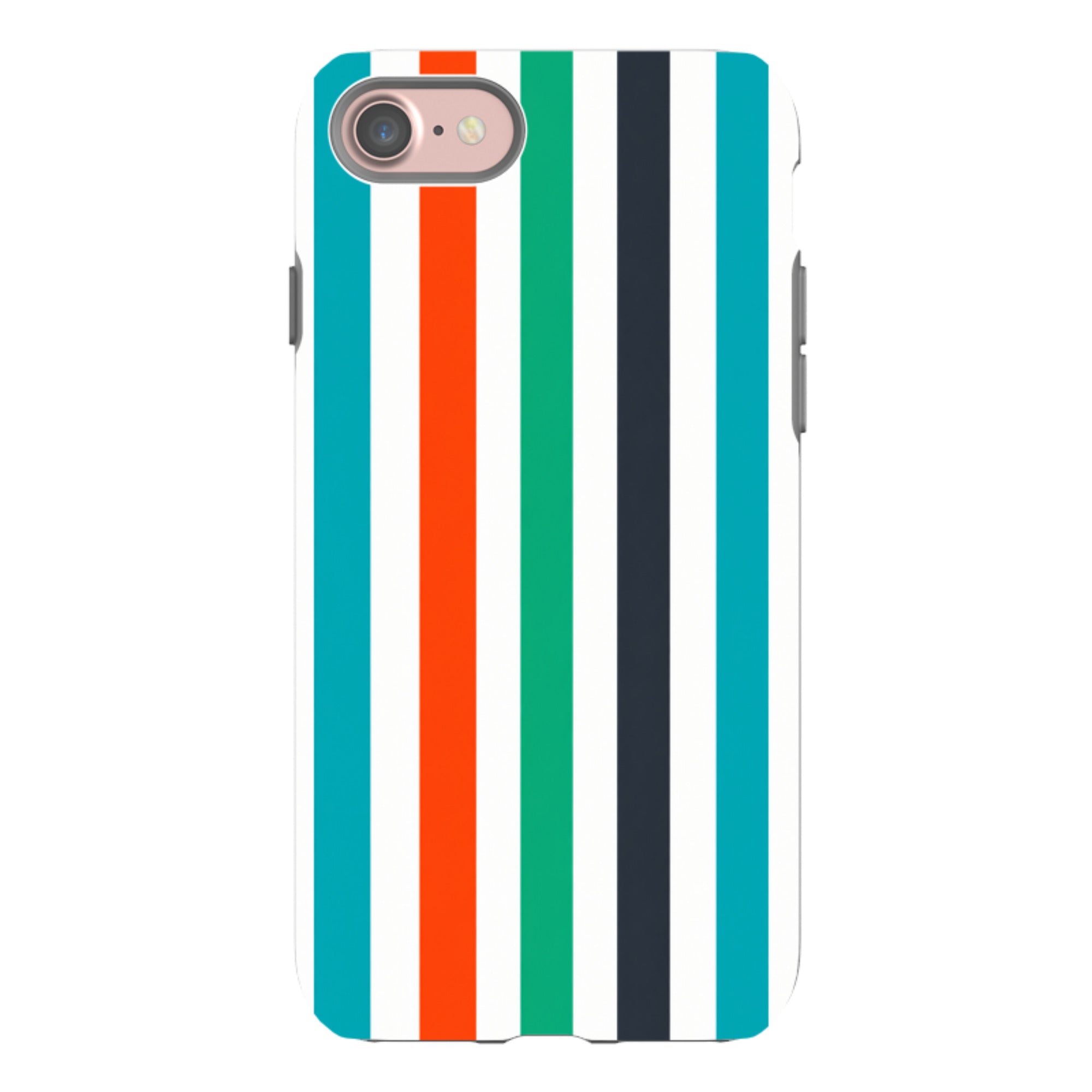 iPhone Tough Case - Orange & Teal Stripe