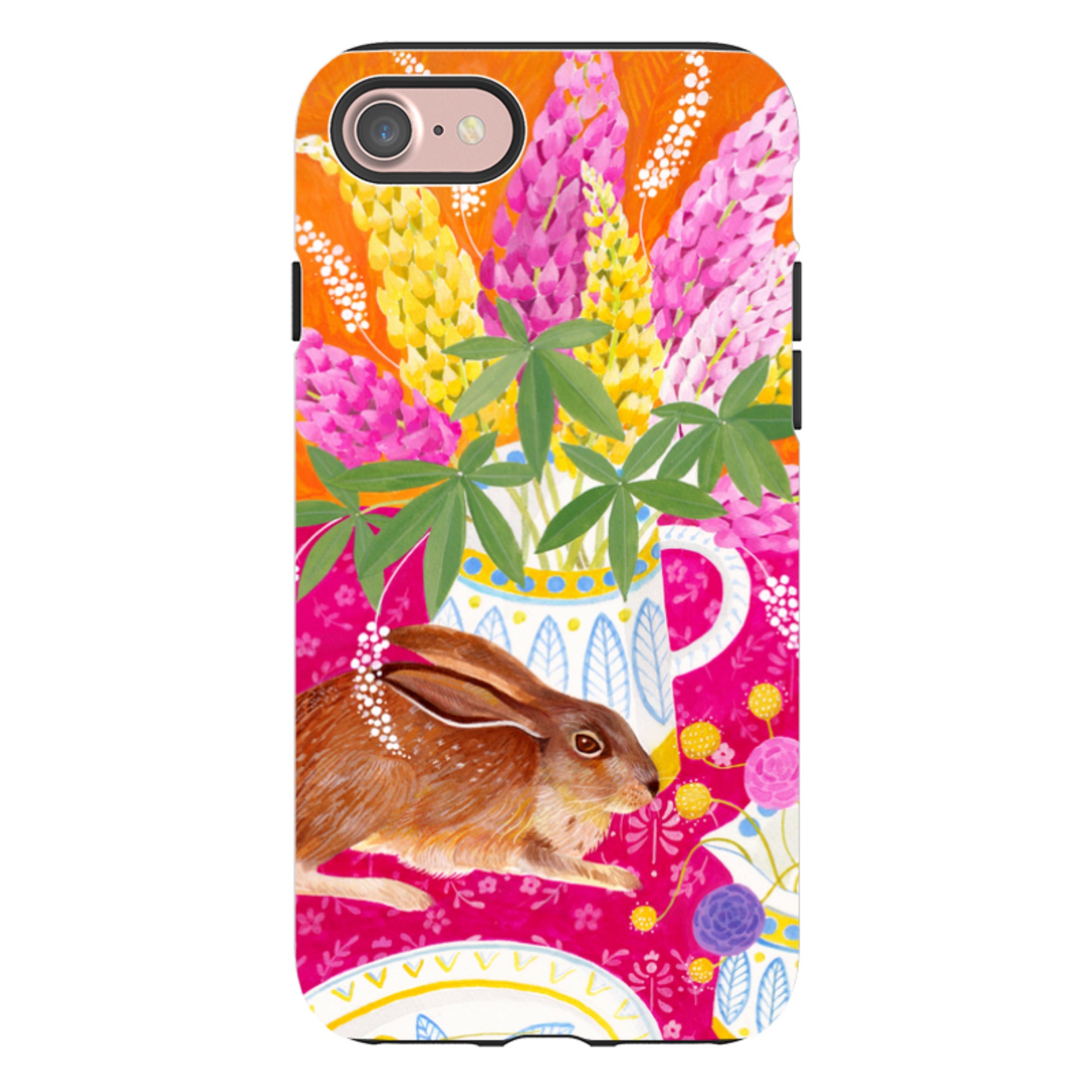 iPhone Tough Case - Rabbit Lupins By Bex Parkin