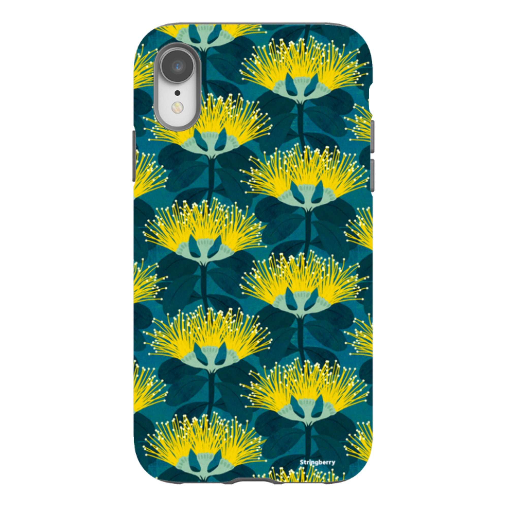 iPhone Tough Case - Pohutukawa Yellow And Blue By Katherine Quinn