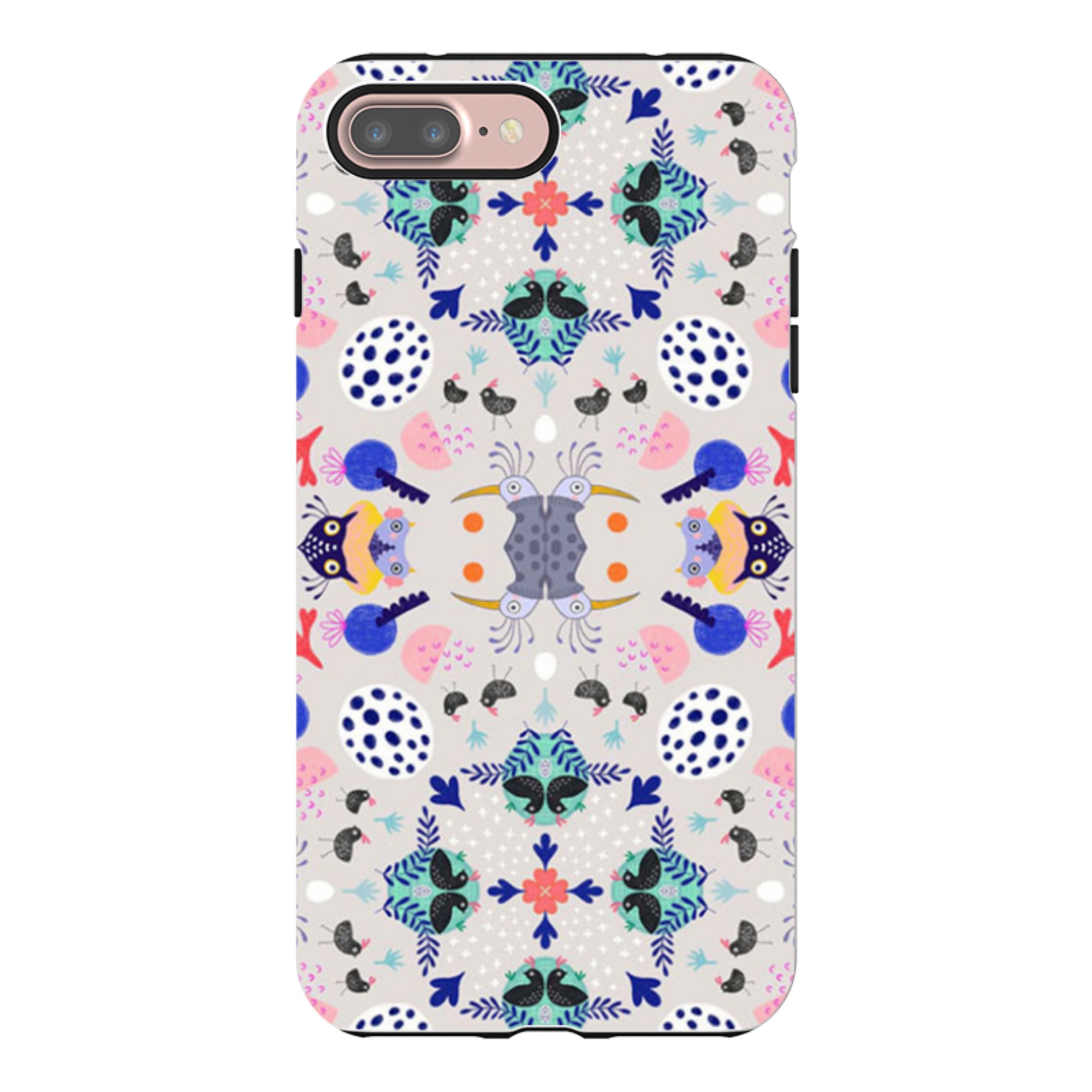 iPhone Tough Case - Crazy Bird Pattern By Mia Underwood