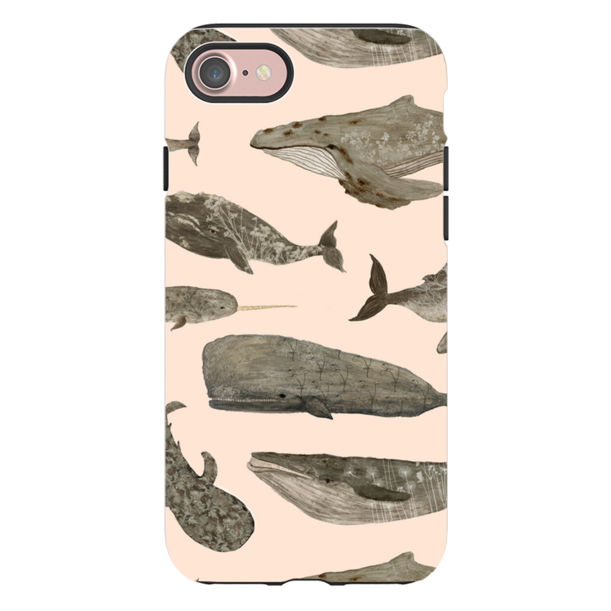 iPhone Tough Case - Wild Flower Whales II By Katherine Quinn