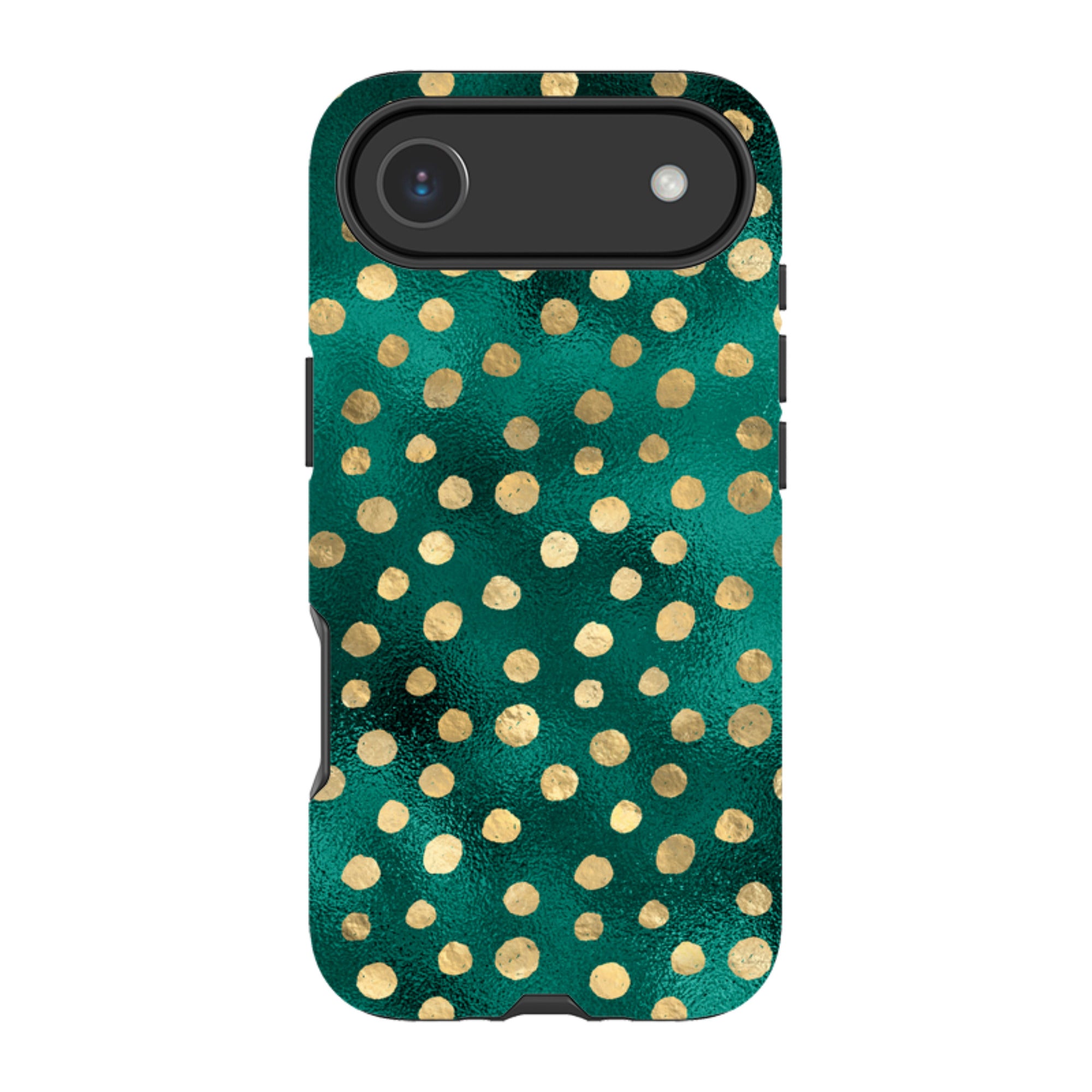 iPhone Tough Case - Forest and Gold Dots