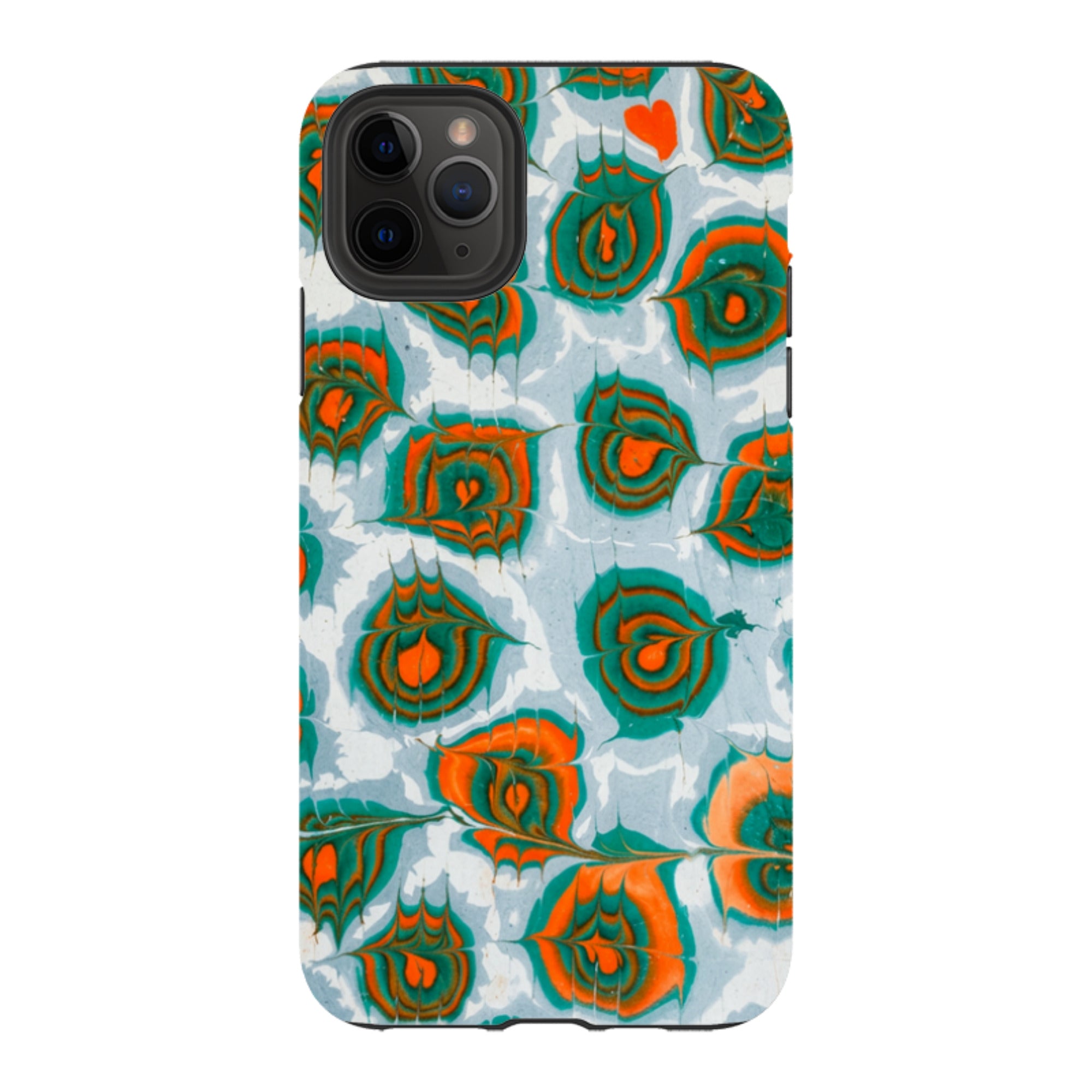 iPhone Tough Case - Teal & Orange Marble