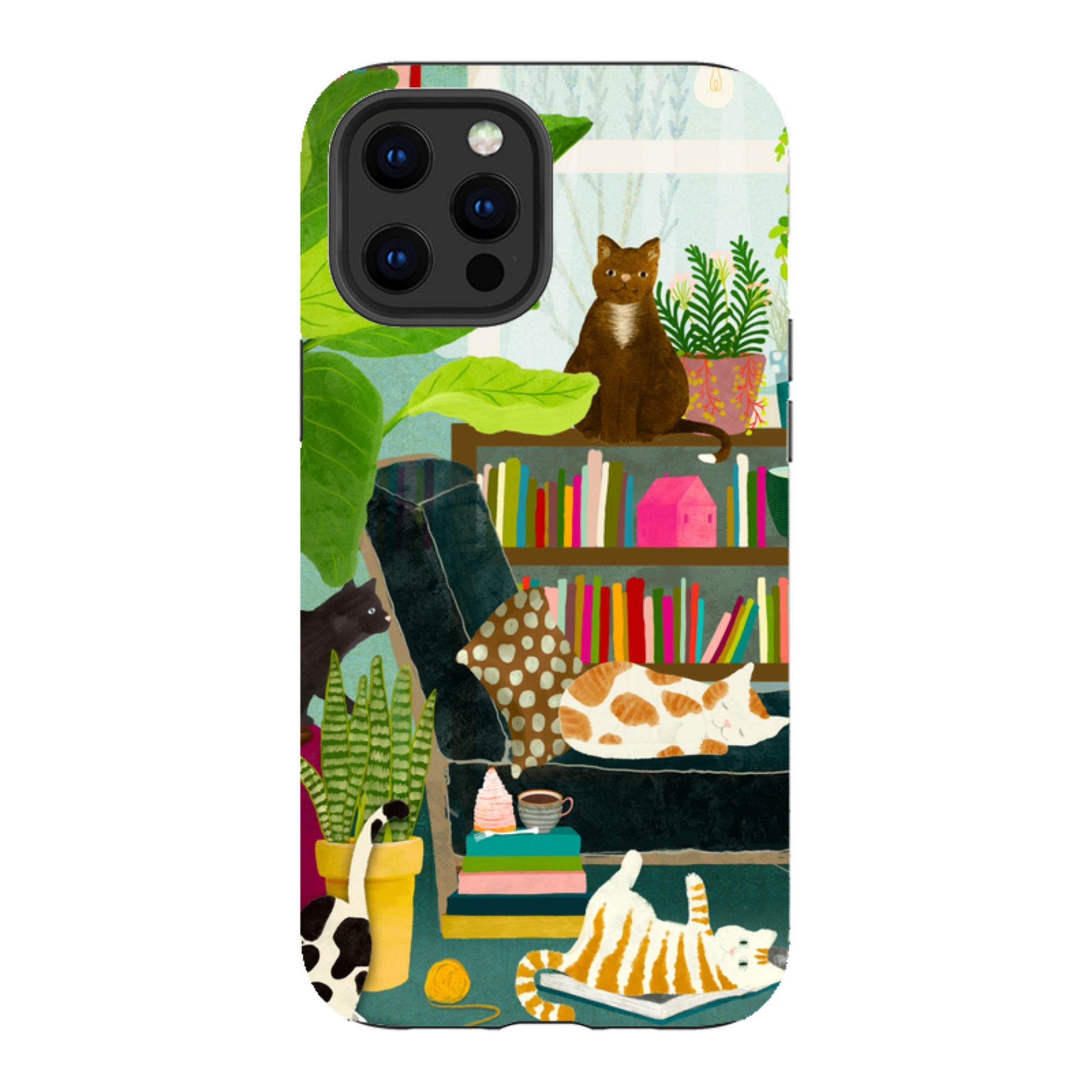 iPhone Tough Case - Cat Library By Katherine Quinn