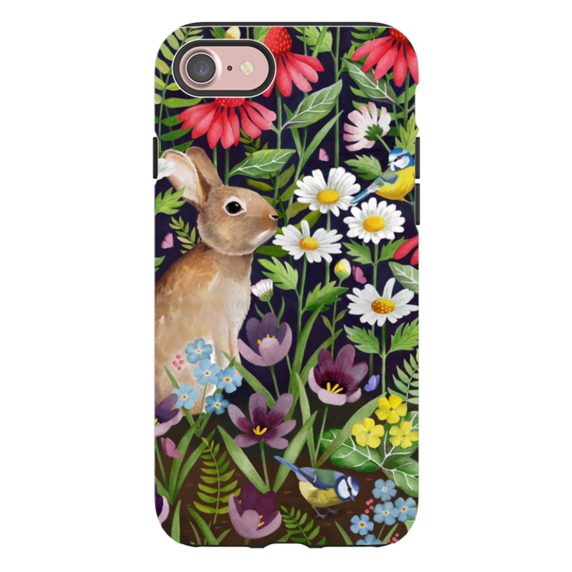 iPhone Tough Case - Rabbit And Wildflowers By Bex Parkin