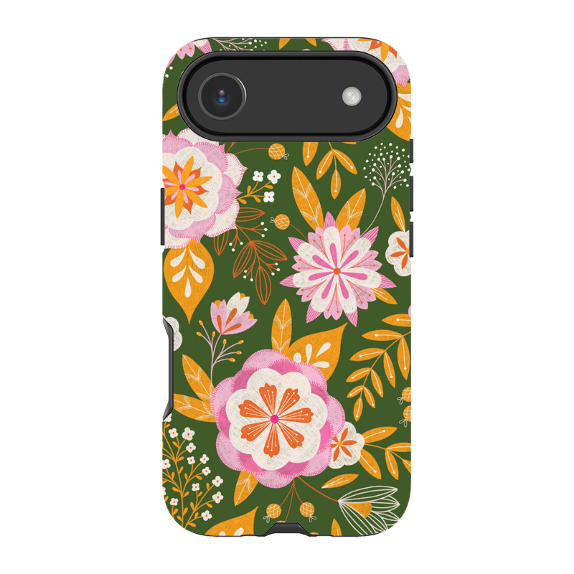 iPhone Tough Case - Big Bold Blooms Green By Jenny Zemanek