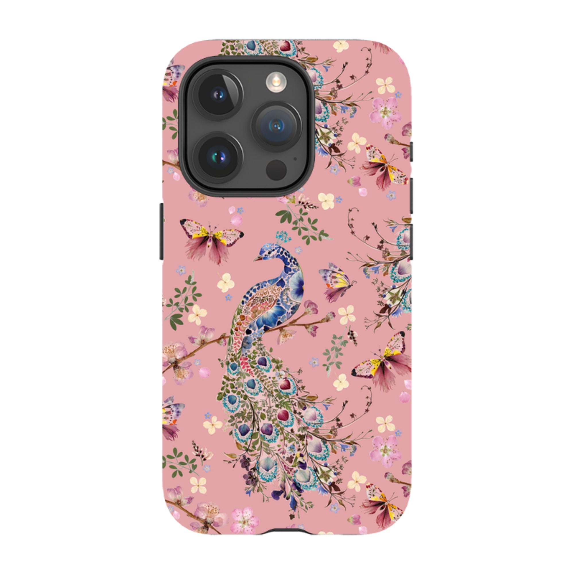 iPhone Tough Case - Peacock and Cherry Blossoms Lupine By Helen Ahpornsiri