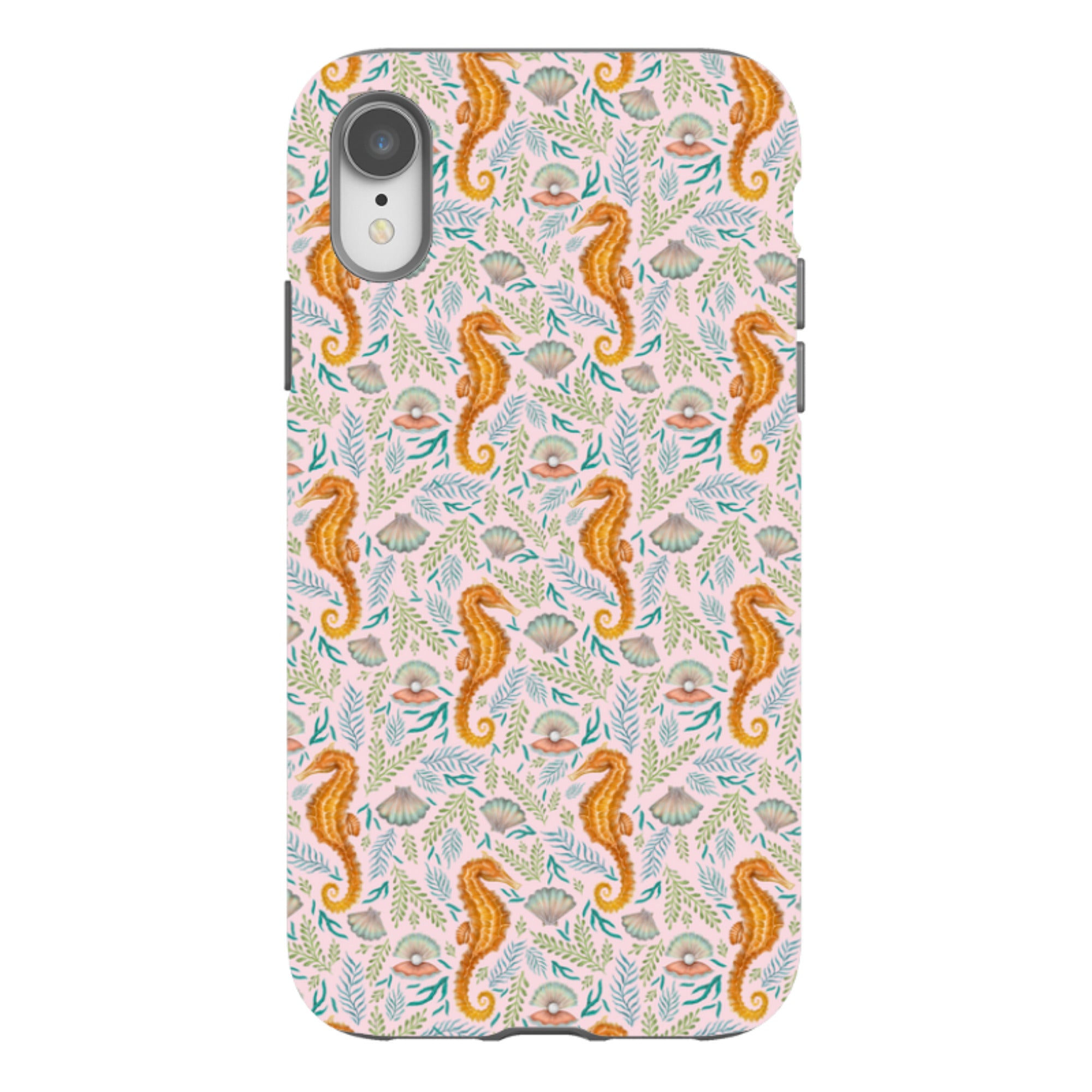 iPhone Tough Case - Seahorse Pink By Catherine Rowe
