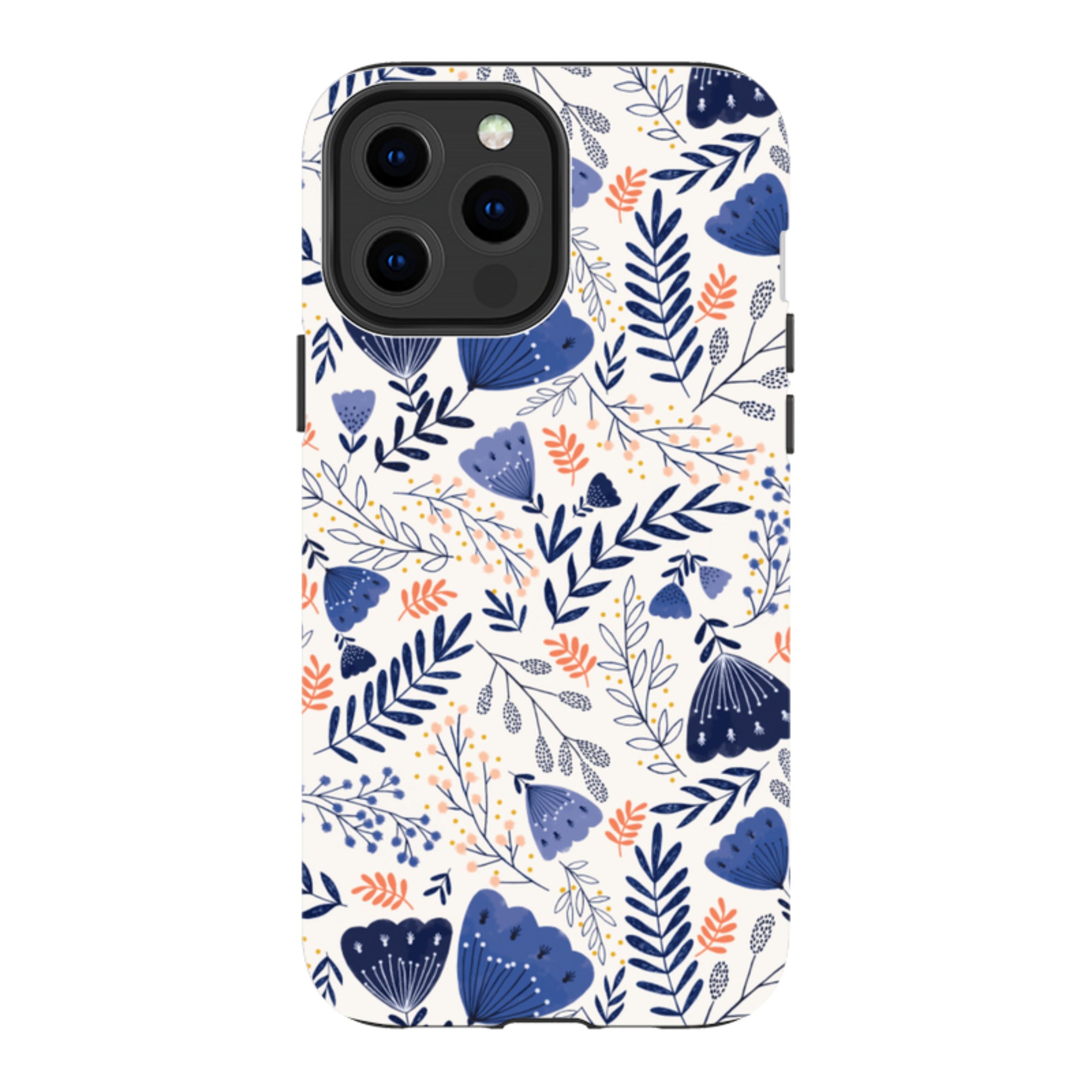 iPhone MagSafe Tough Case -  Blue Floral By Jade Mosinski