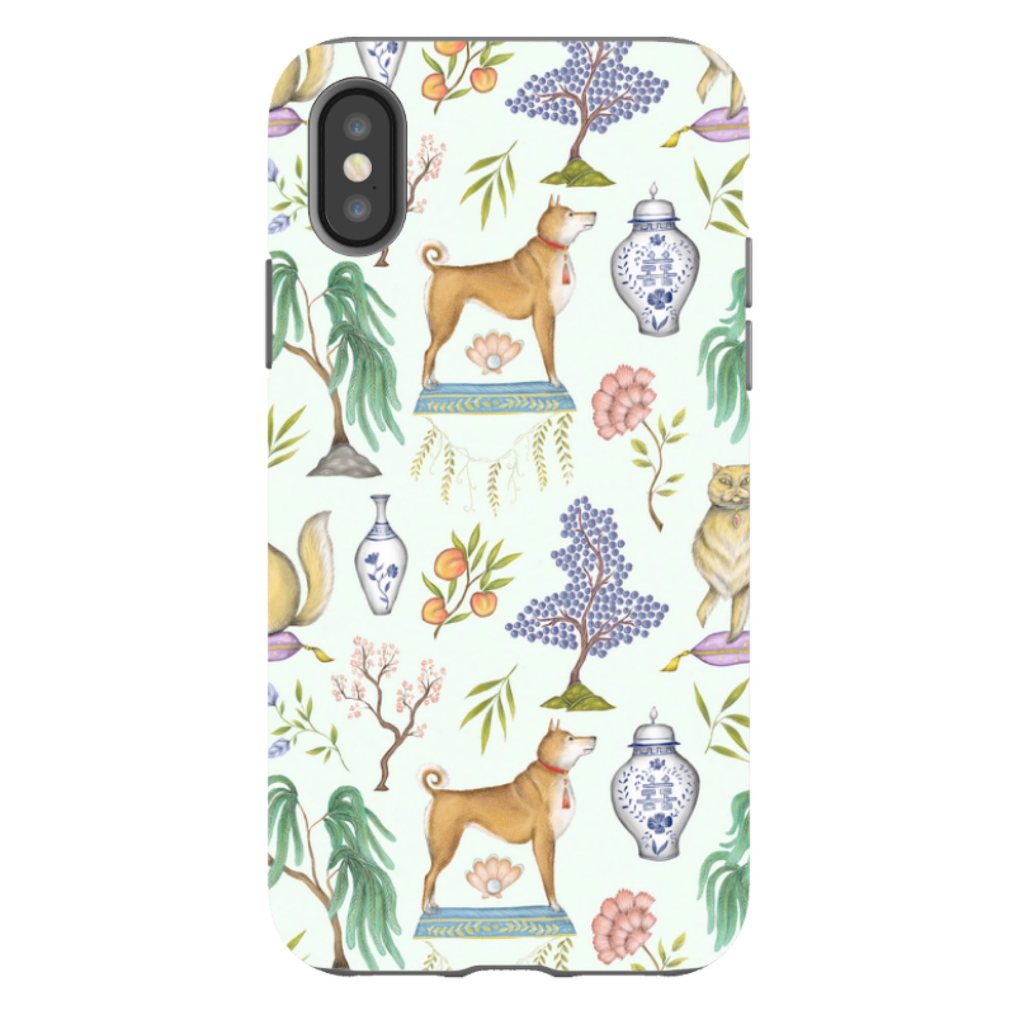 iPhone Tough Case - Chinoiserie Menagerie Green By Catherine Rowe