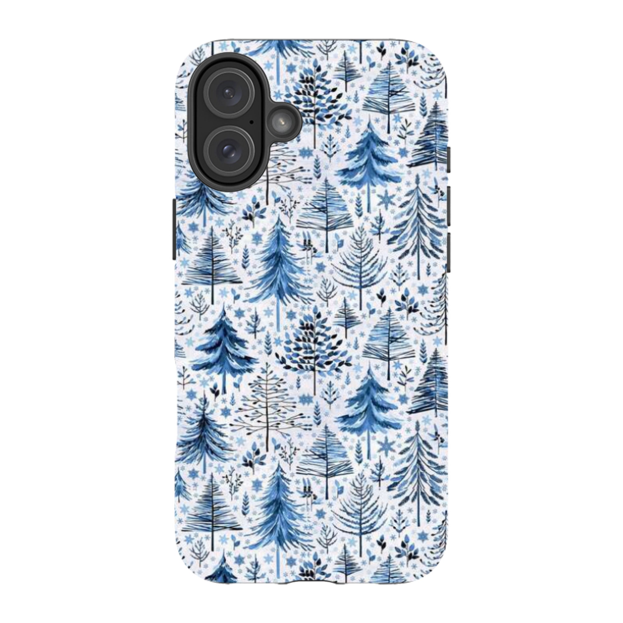 iPhone Tough Case - Blue Xmas Trees By Elisabeth Haager