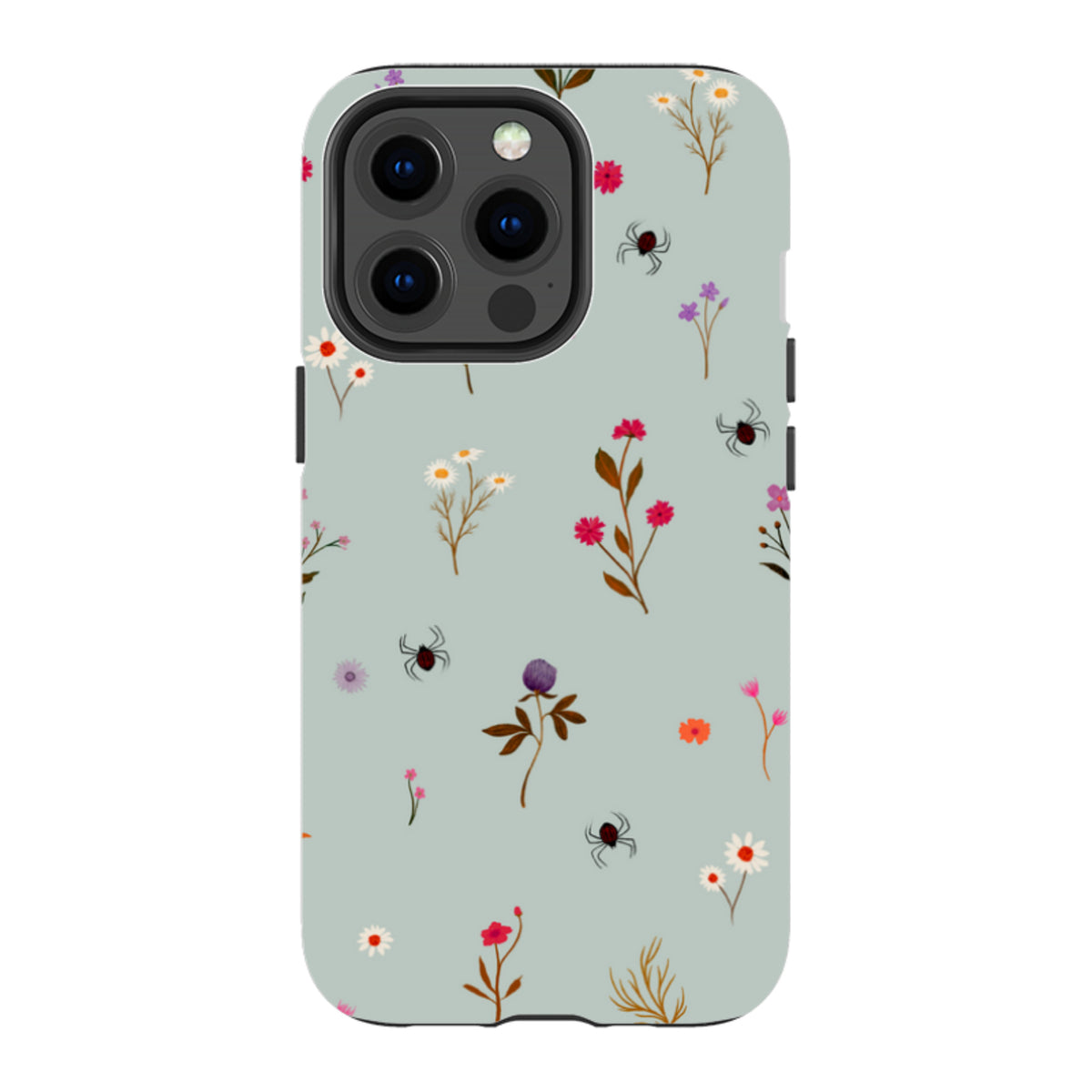 iPhone Tough Case - Florals and Spiders - Dusty Gourd By Katherine Quinn