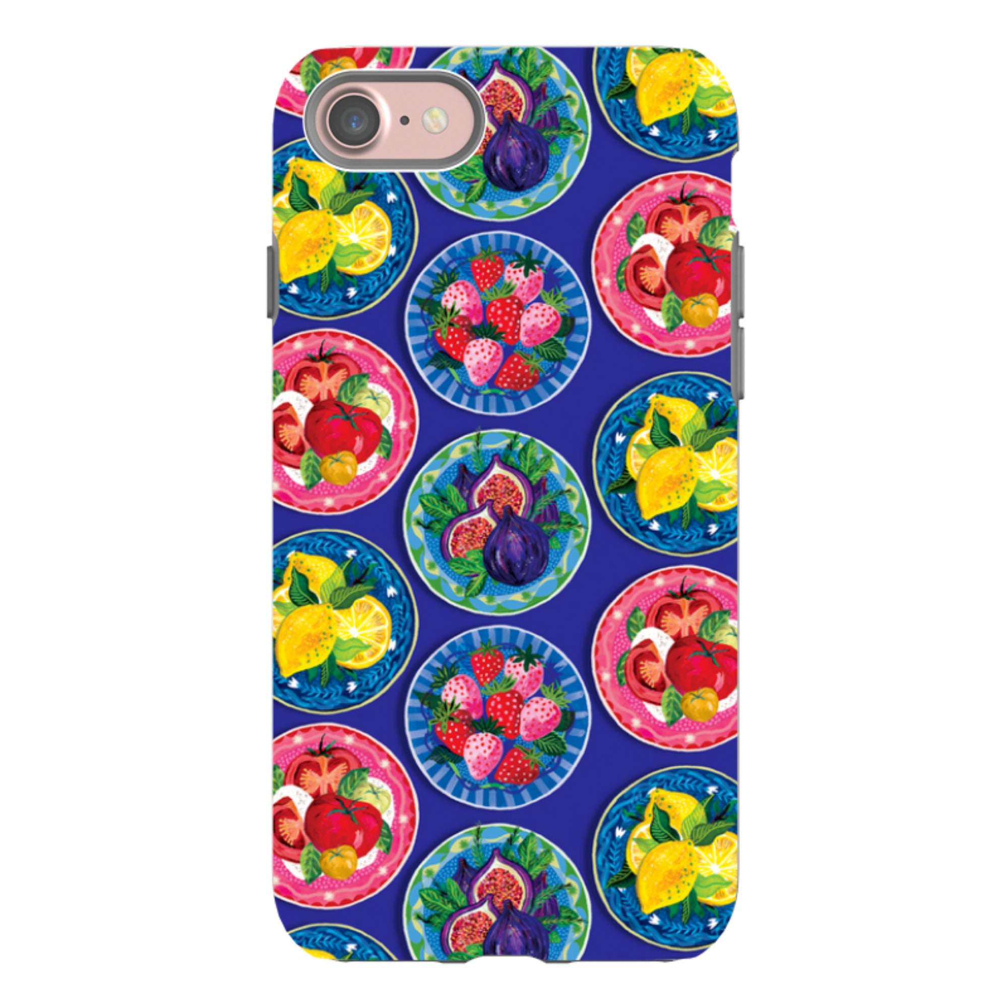 iPhone Tough Case - Summer Plates Blue By Emma Frances Grant