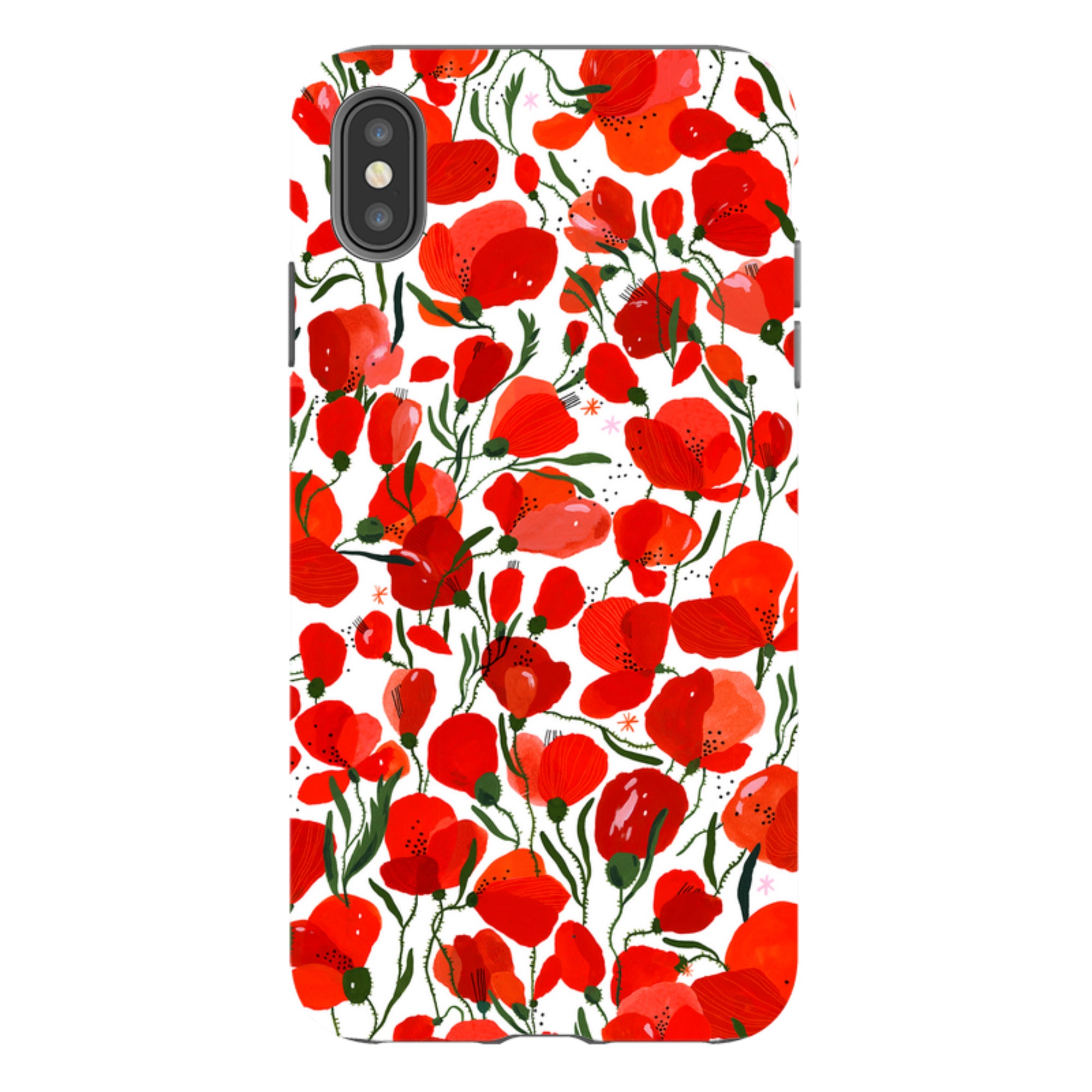 iPhone Tough Case - Poppies Pattern By Madalina Andronic