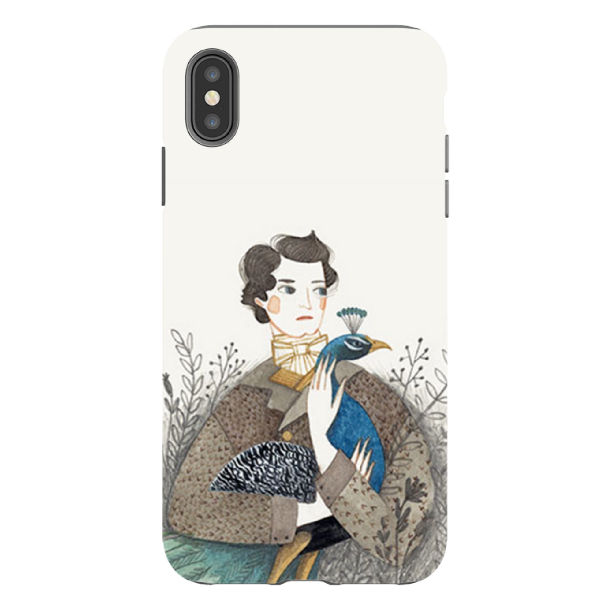 iPhone Tough Case - Man With Peacock By Meghann Rader
