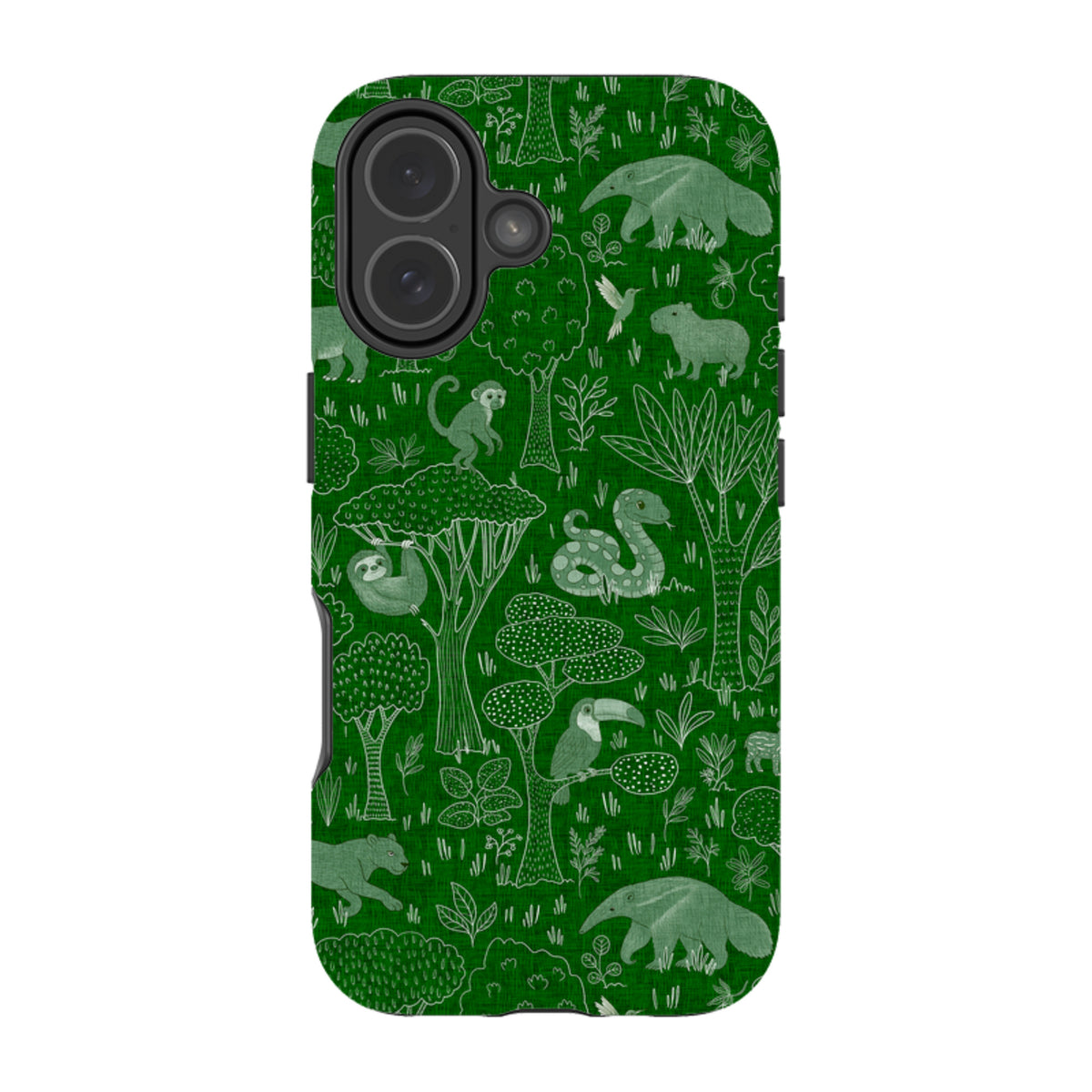 iPhone Tough Case - Tropical Jungle Animals green By Katherine Quinn