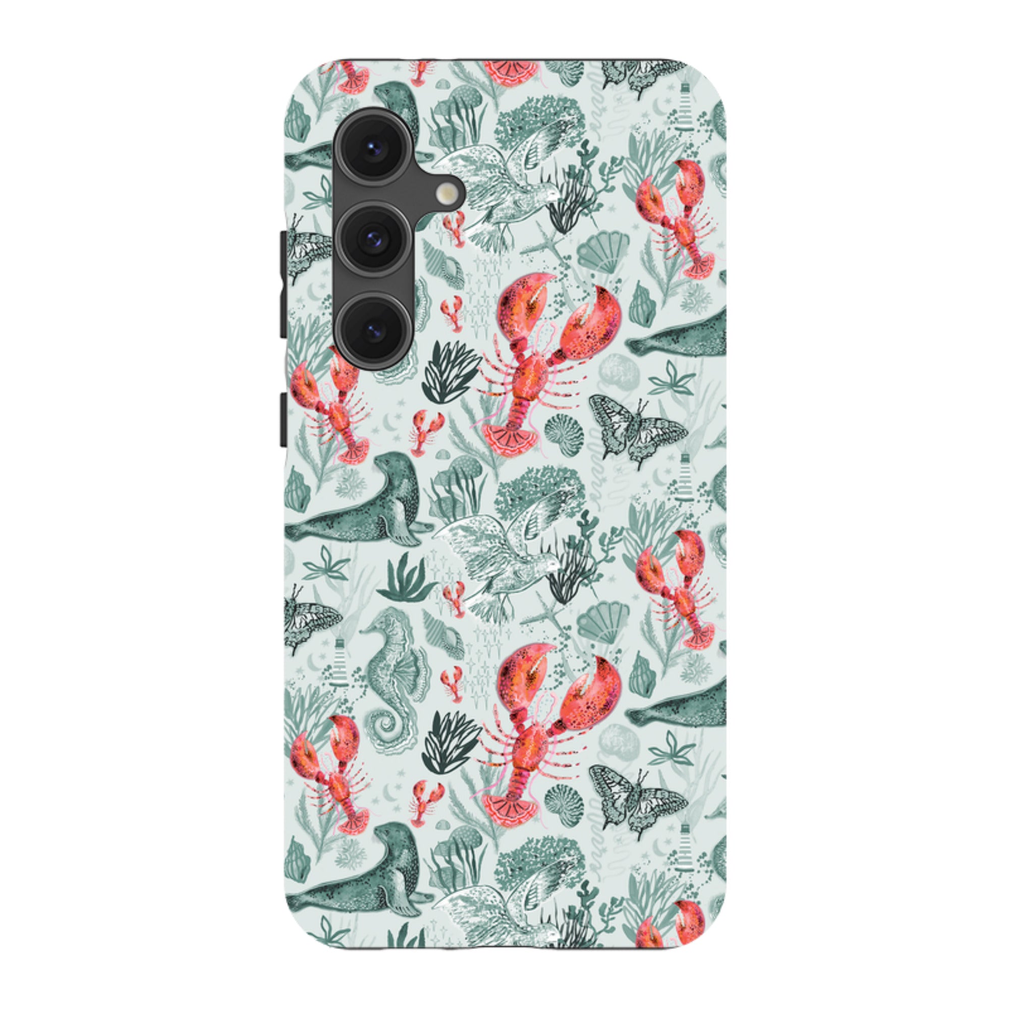 Samsung Tough  Case - Teal Seals and Lovely Lobsters By Emma Frances Grant