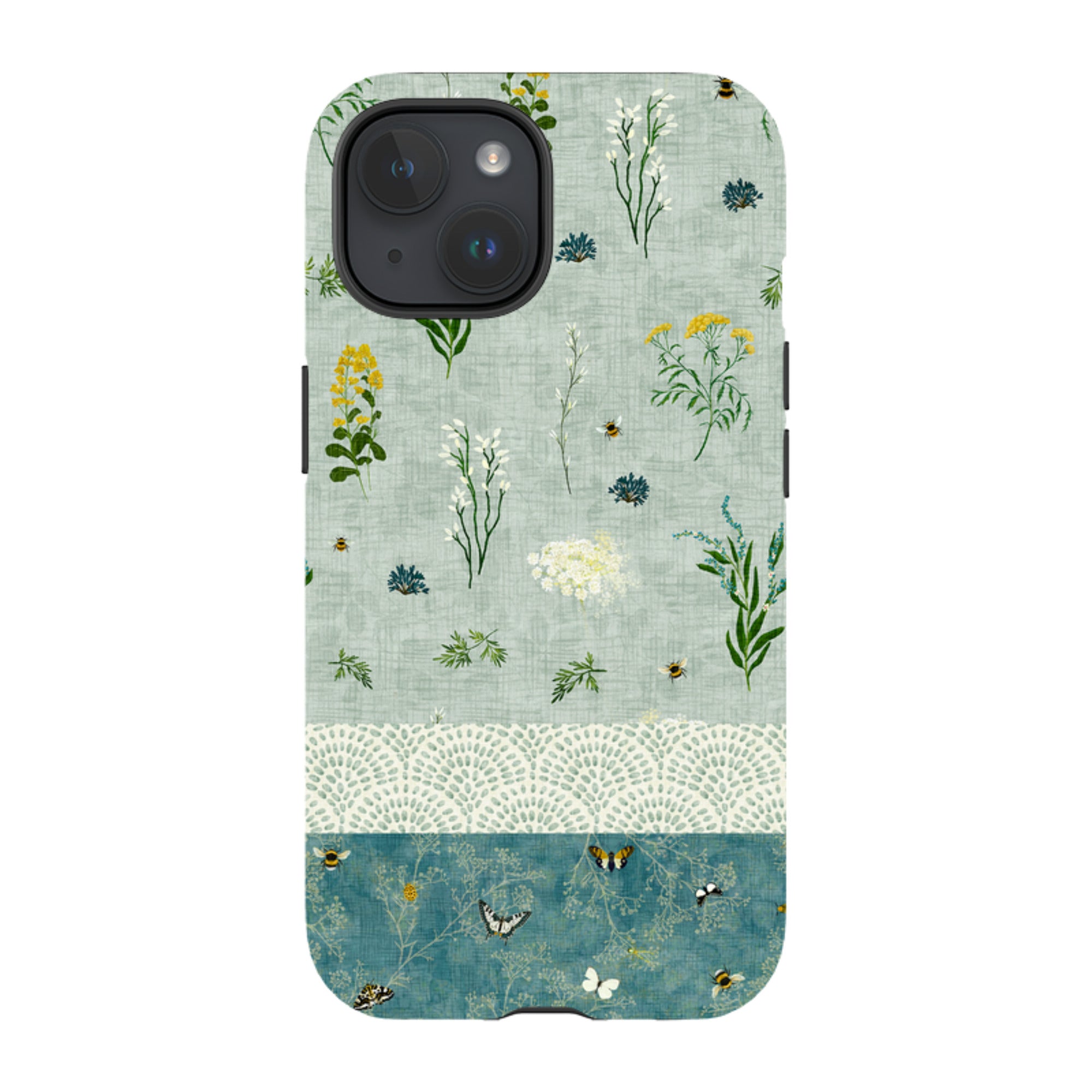 iPhone Tough Case - Song Bird Florals and Bees 2 By Katherine Quinn