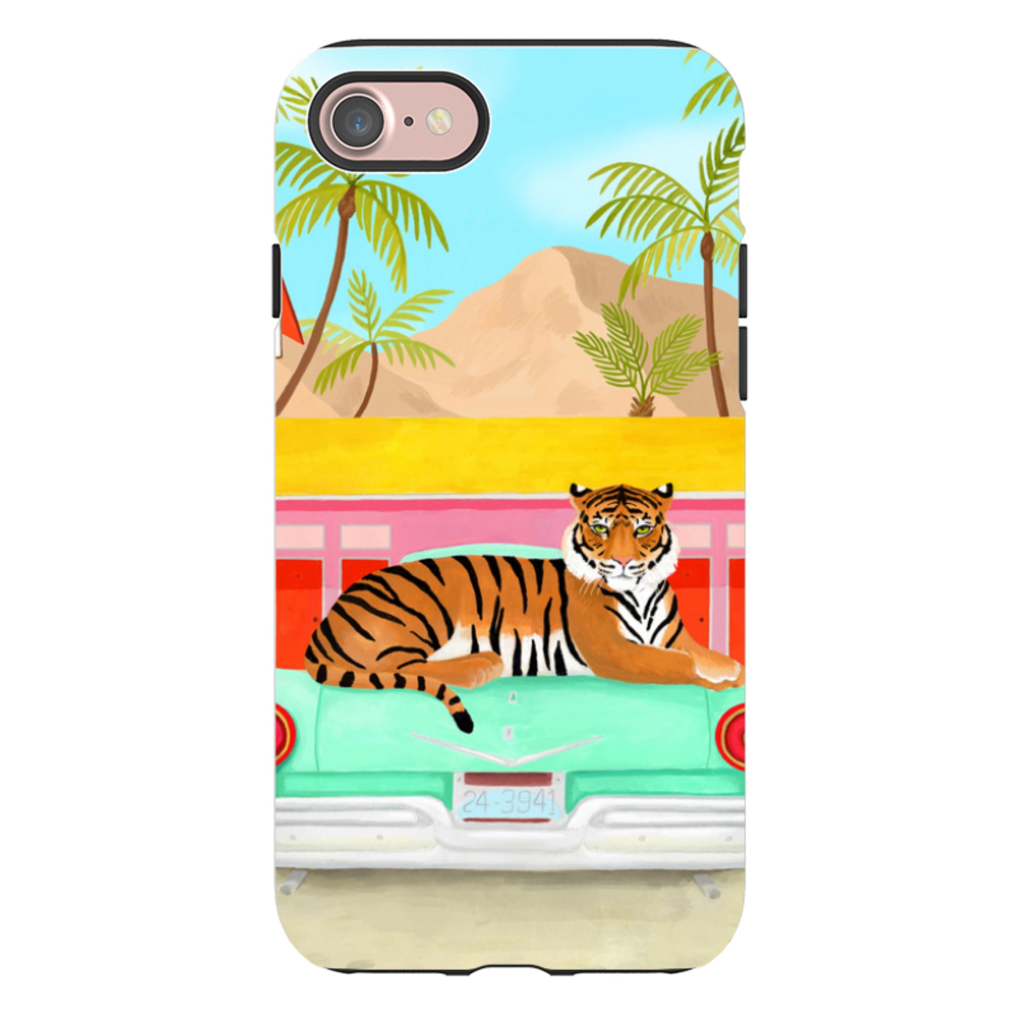 iPhone Tough Case - Palm Motel Tiger By Bex Parkin