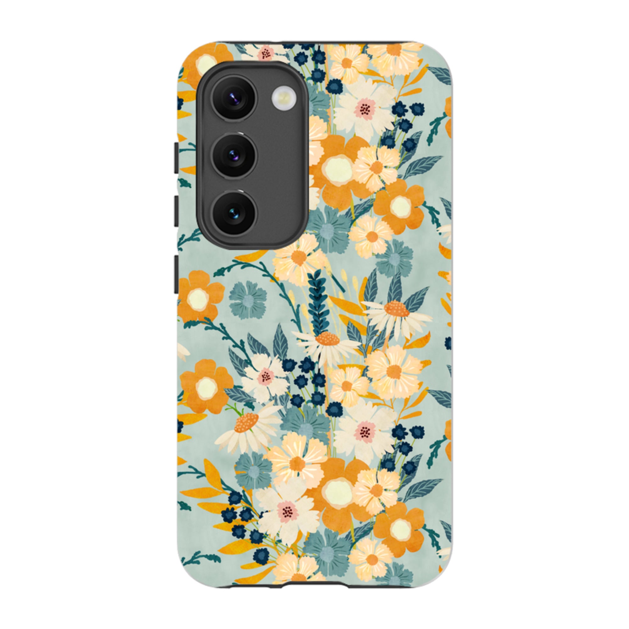 Samsung Tough Case - Yellow And Blue Floral By Katherine Quinn