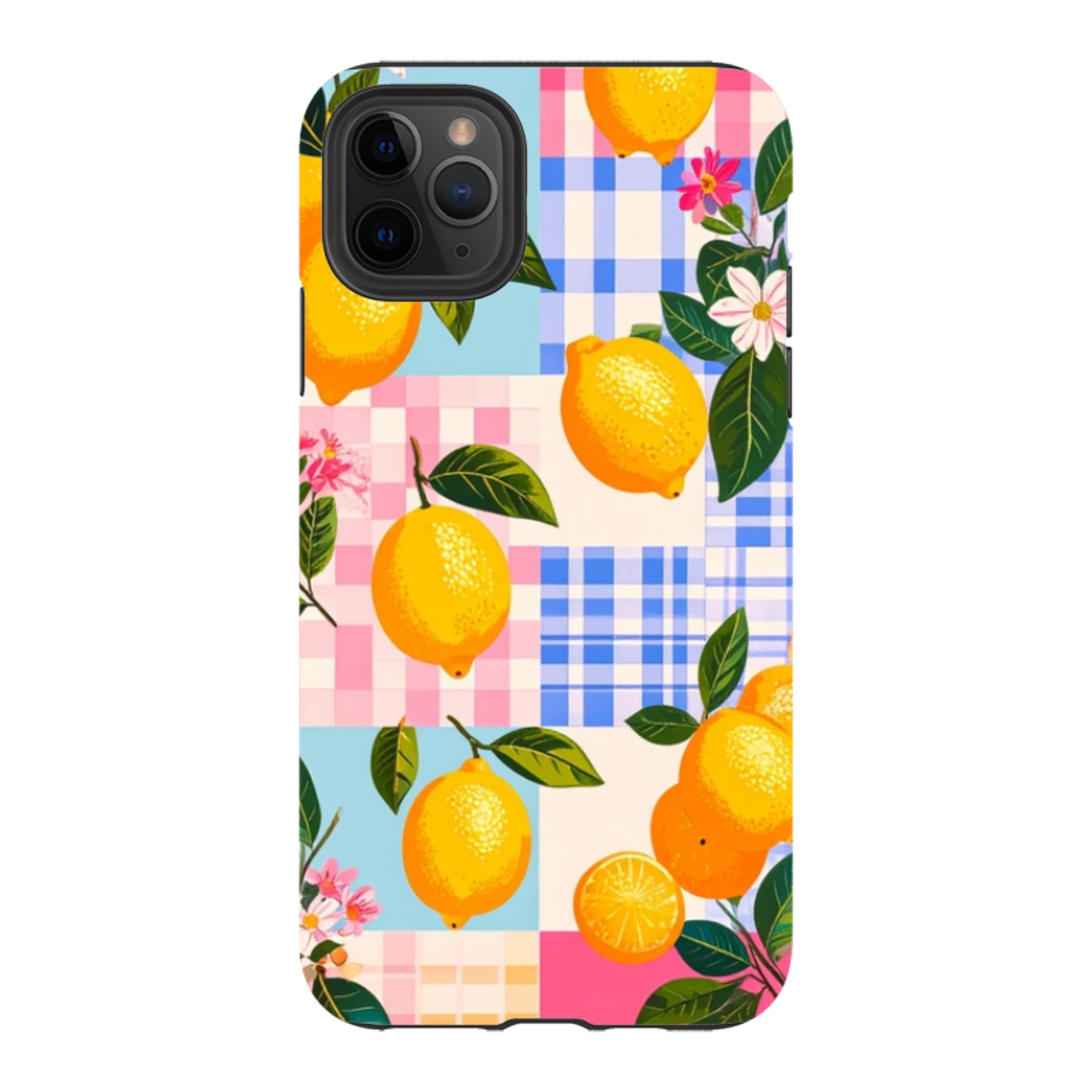 iPhone Tough Case - Lemons and Checks