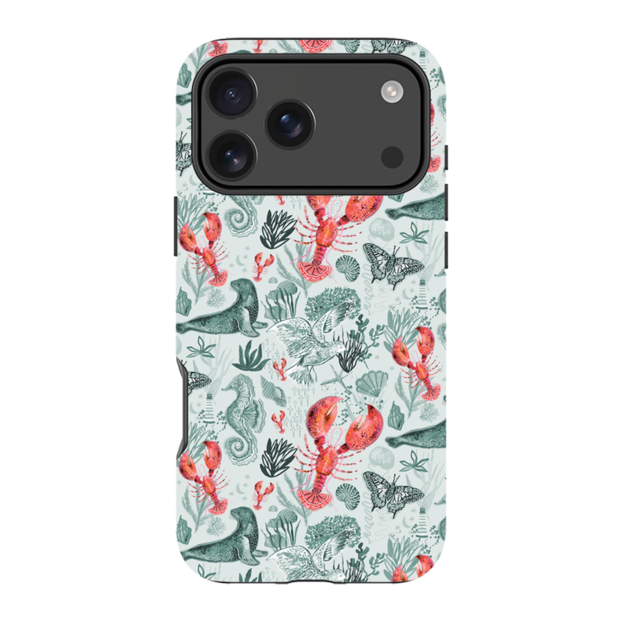 iPhone Case - Teal Seals and Lovely Lobsters By Emma Frances Grant