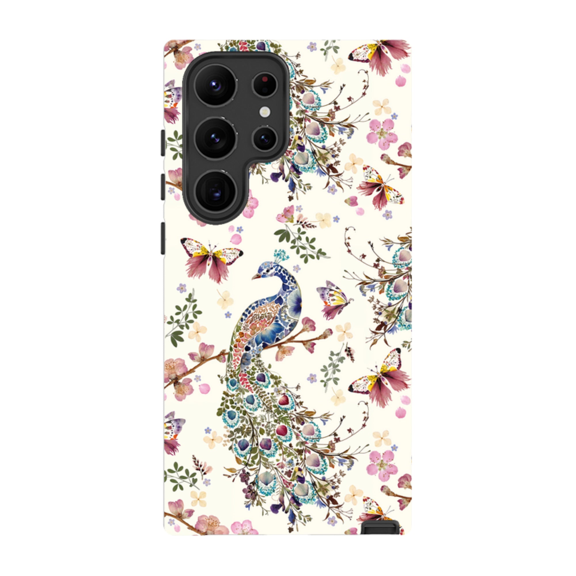 Samsung Tough Case - Peacock and Cherry Blossoms By Helen Ahpornsiri