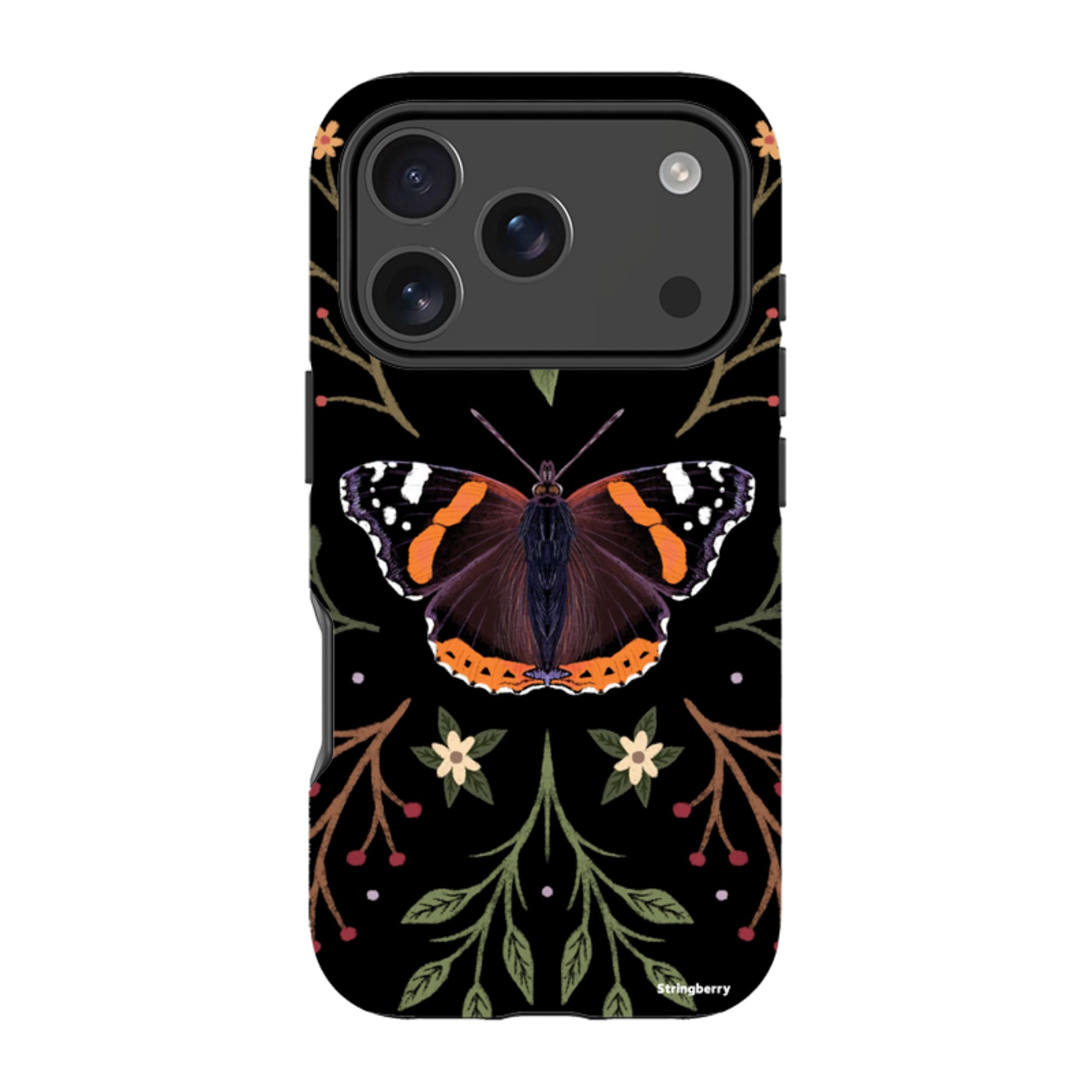 iPhone Tough Case - Red Admiral Butterfly By Anna Stead