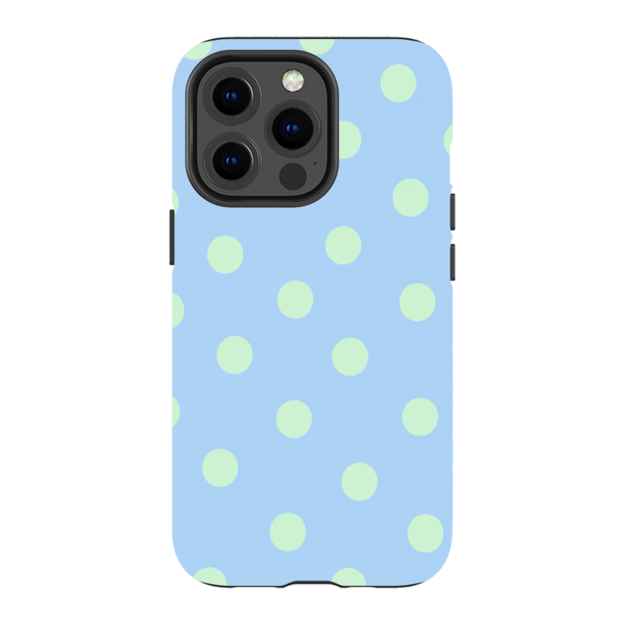 iPhone MagSafe Tough Case - Sky Blue & Mint Green Polka Dot