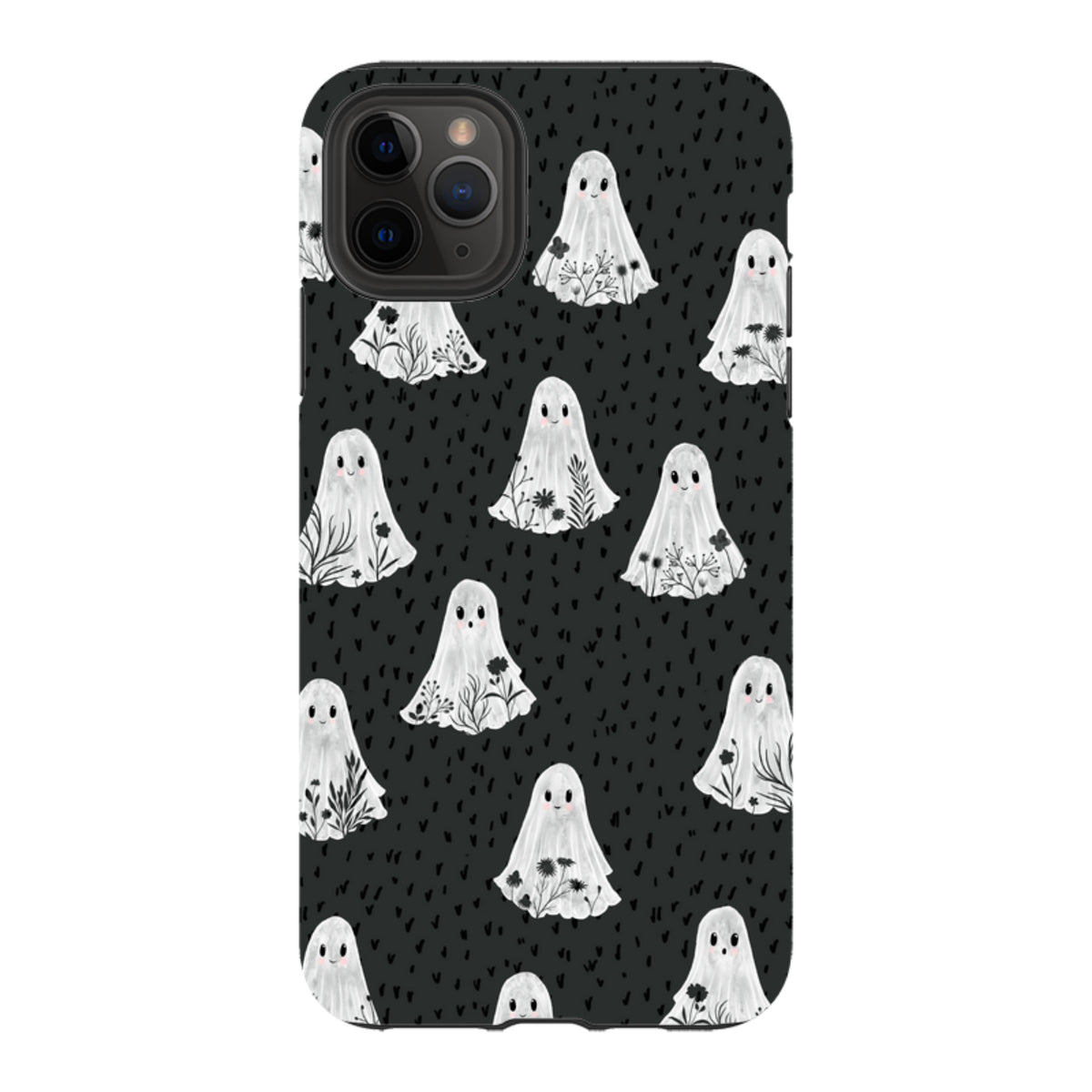 iPhone Tough Case - Floral Ghosts - Charcoal By Katherine Quinn
